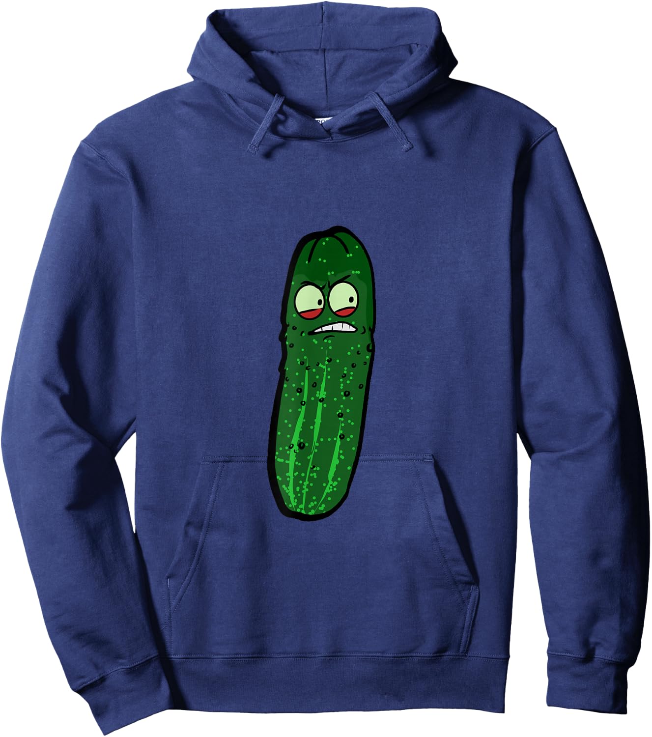 Funny Angry Pickle Face Hoodie - Hoodie | Navy