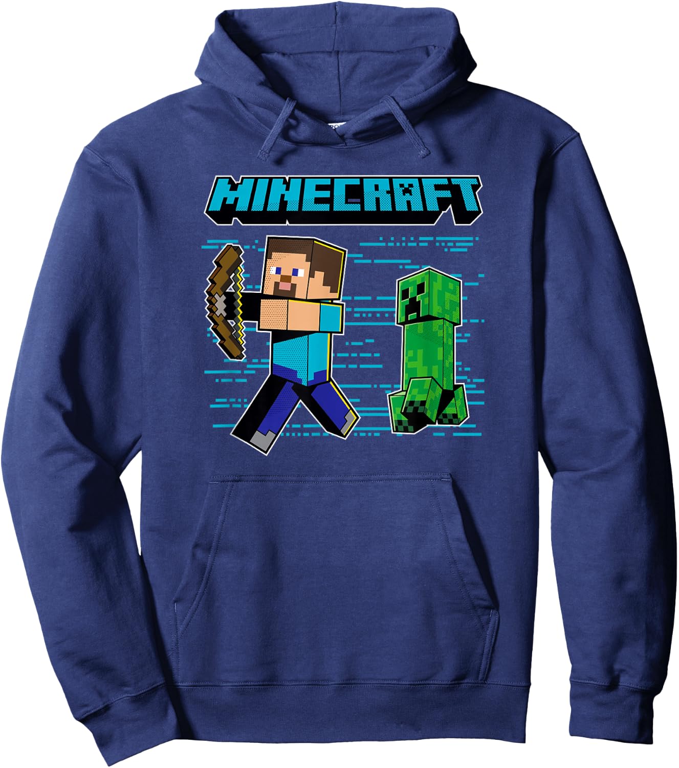 Minecraft Steve & Creeper Run Run Run Hoodie - Hoodie | Navy