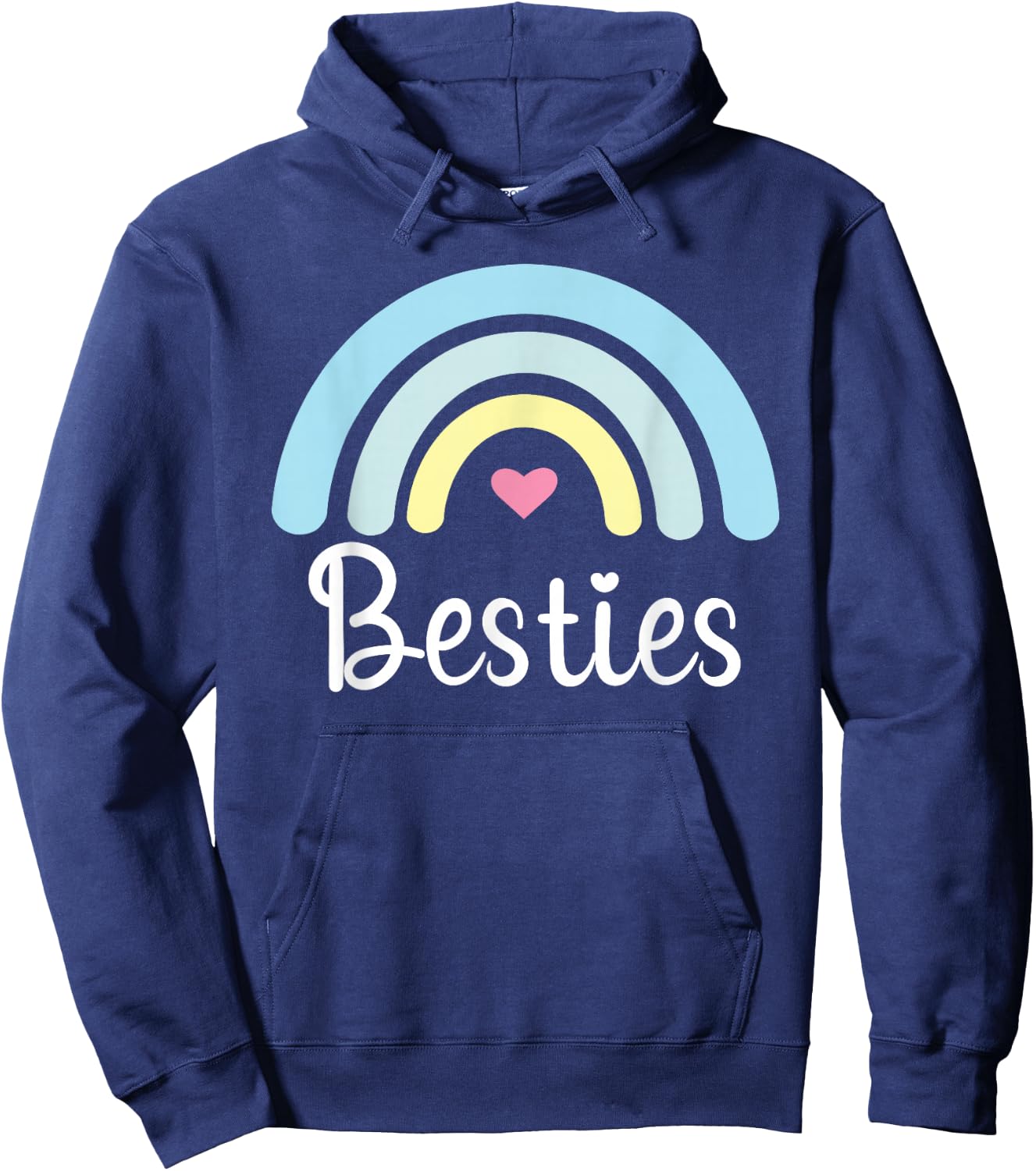 Besties BFF Heart Best Friends Bestie Hoodie - Hoodie | Navy