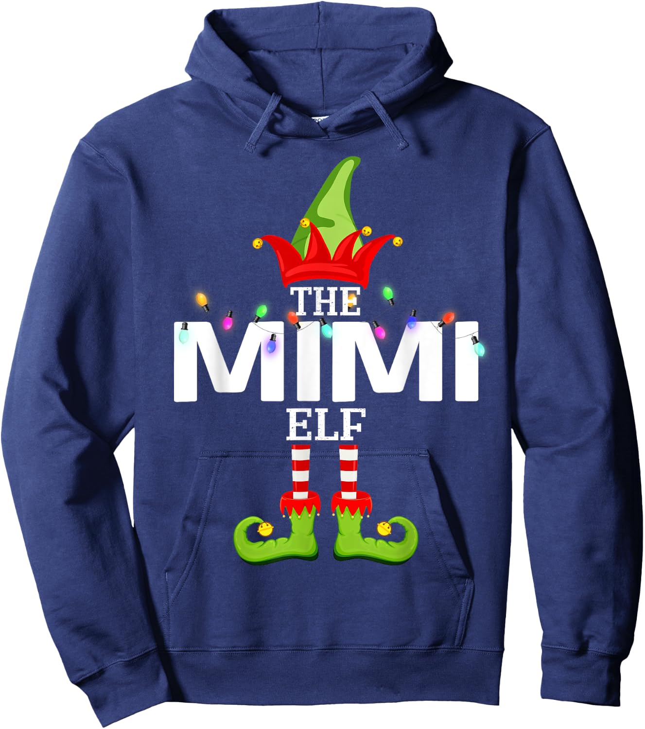 The Mimi Elf Christmas Matching Pajamas Hoodie - Hoodie | Navy