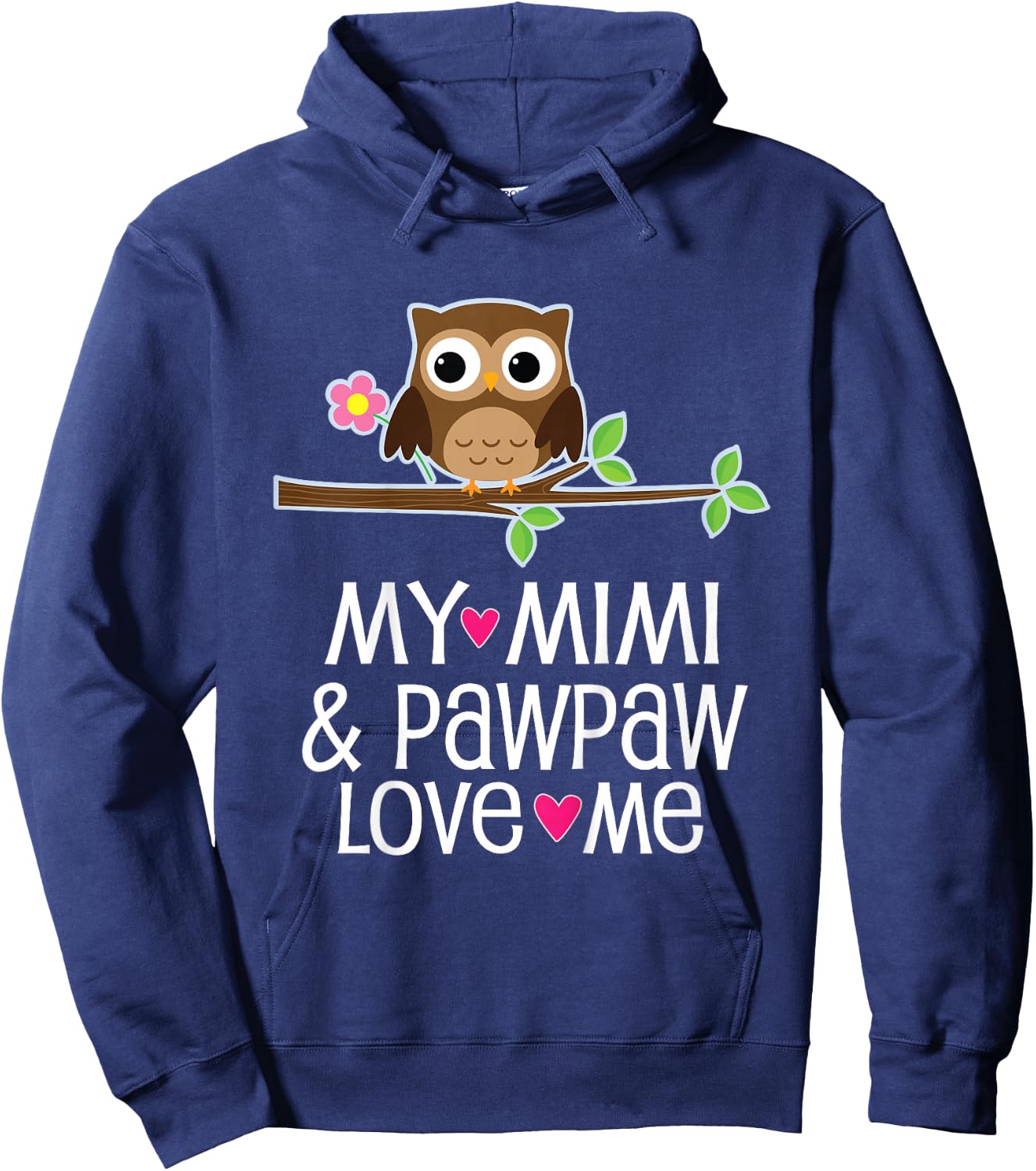 My Mimi and Pawpaw Love Me Owl Hoodie - Hoodie | Navy
