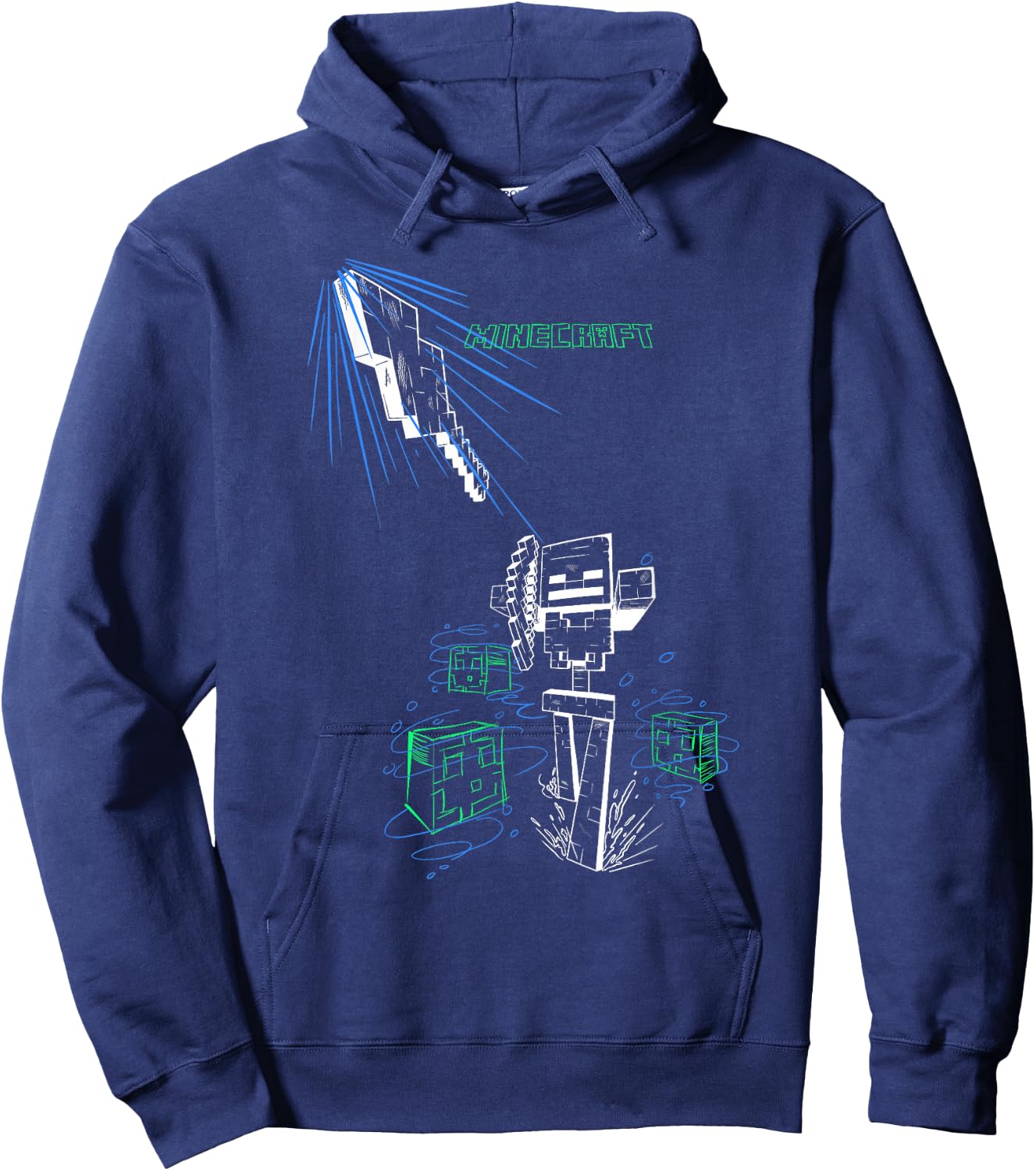 Minecraft Skeleton Arrow Shot Logo Hoodie - Hoodie | Navy