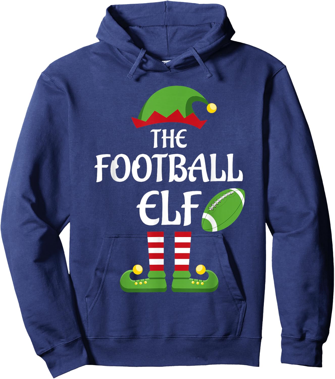 Football Elf Family Matching Group Christmas Hoodie - Hoodie | Navy
