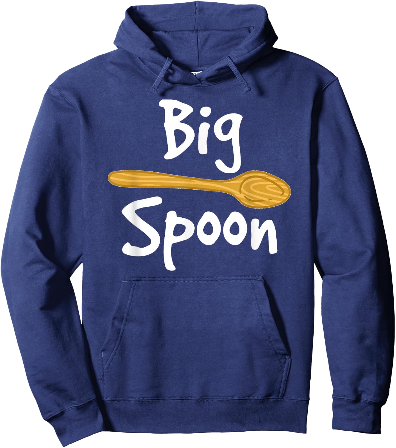 Cute Big Spoon Little Spoon Matching Couple Hoodie - Hoodie | Navy