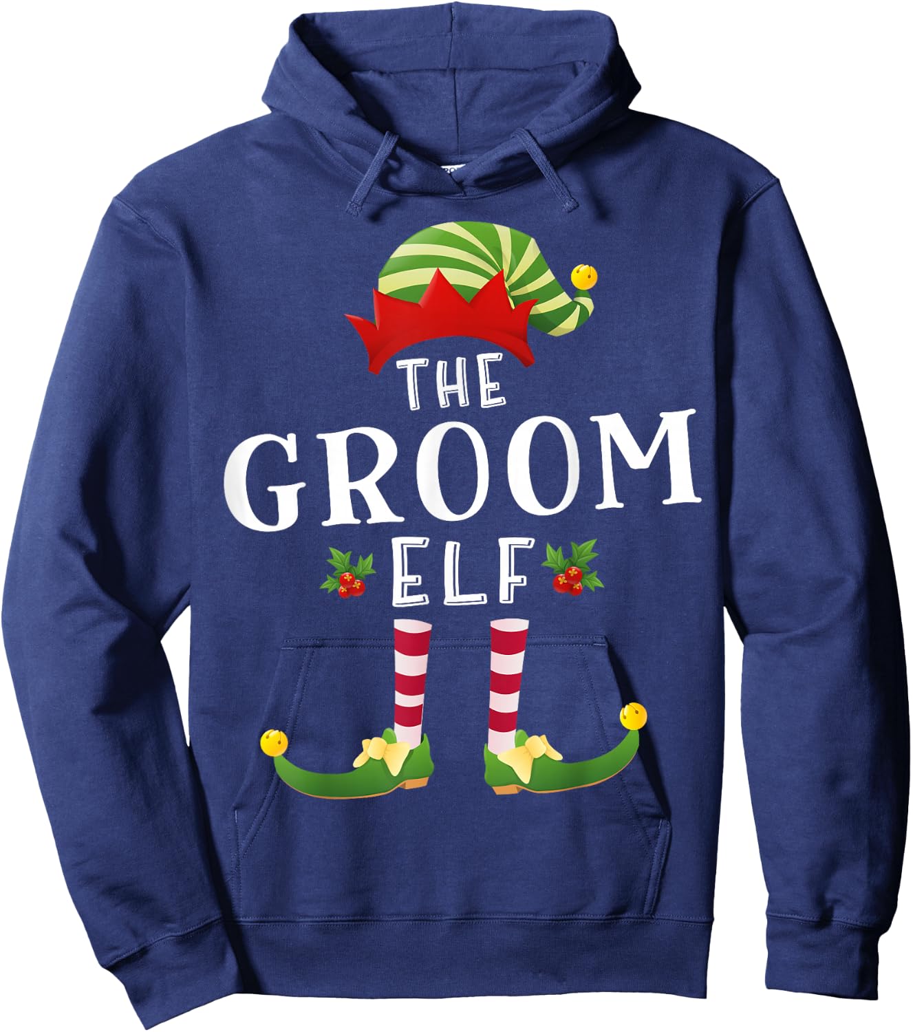 The Groom Elf Christmas Matching Pajama Hoodie - Hoodie | Navy