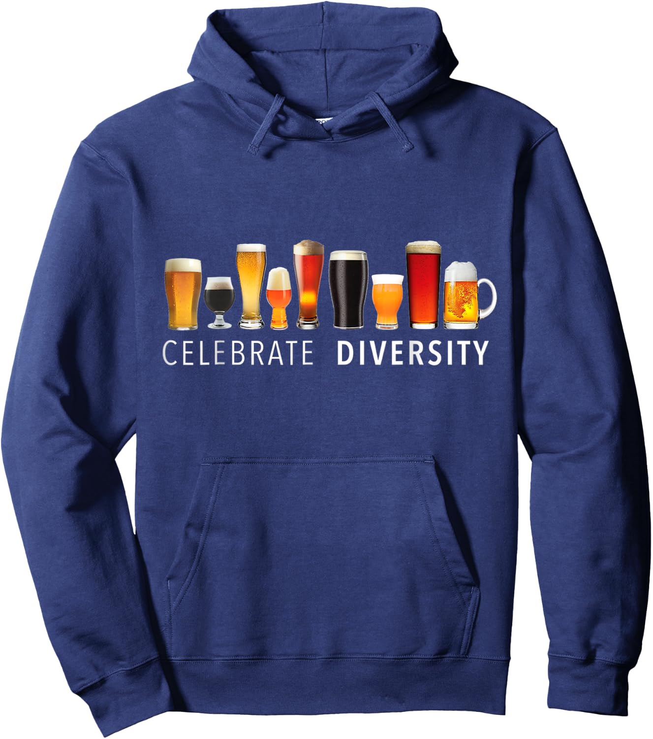 Celebrate Diversity Craft Beer Drinking Hoodie - Hoodie | Navy