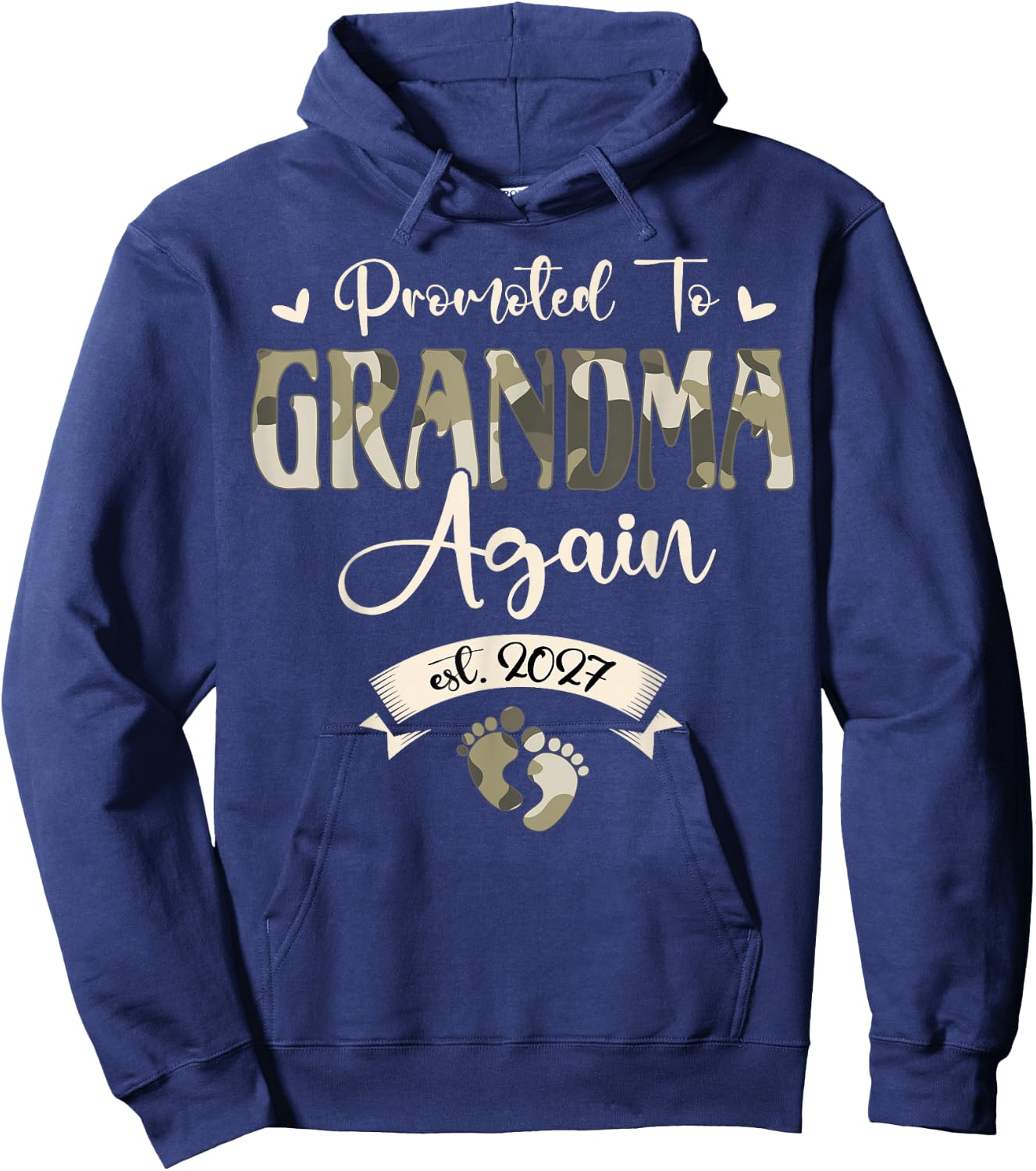 Promoted to Grandma Again 2027 Hoodie - Hoodie | Navy