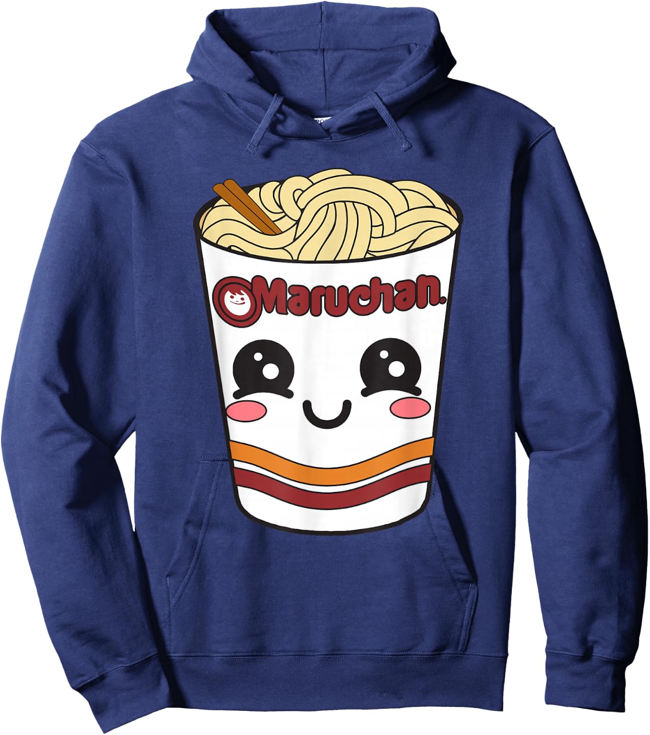 Maruchan Cute Ramen Noodle Cup Face Small Hoodie - Hoodie | Navy