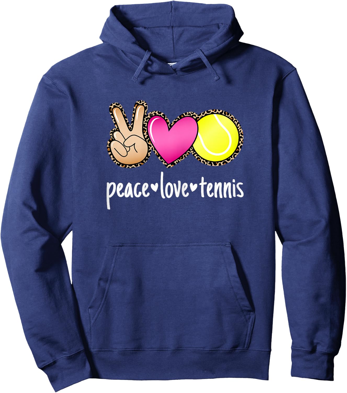 Peace Love Tennis Player and Girls Hoodie - Hoodie | Navy