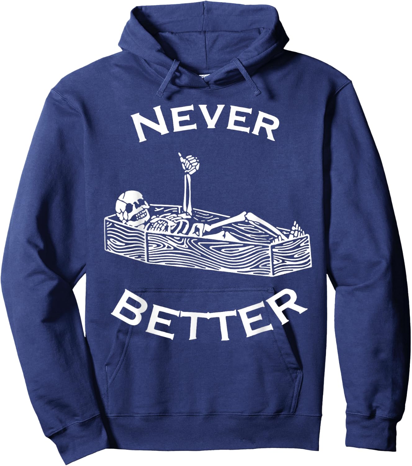 Never Better Skeleton Hoodie - Hoodie | Navy