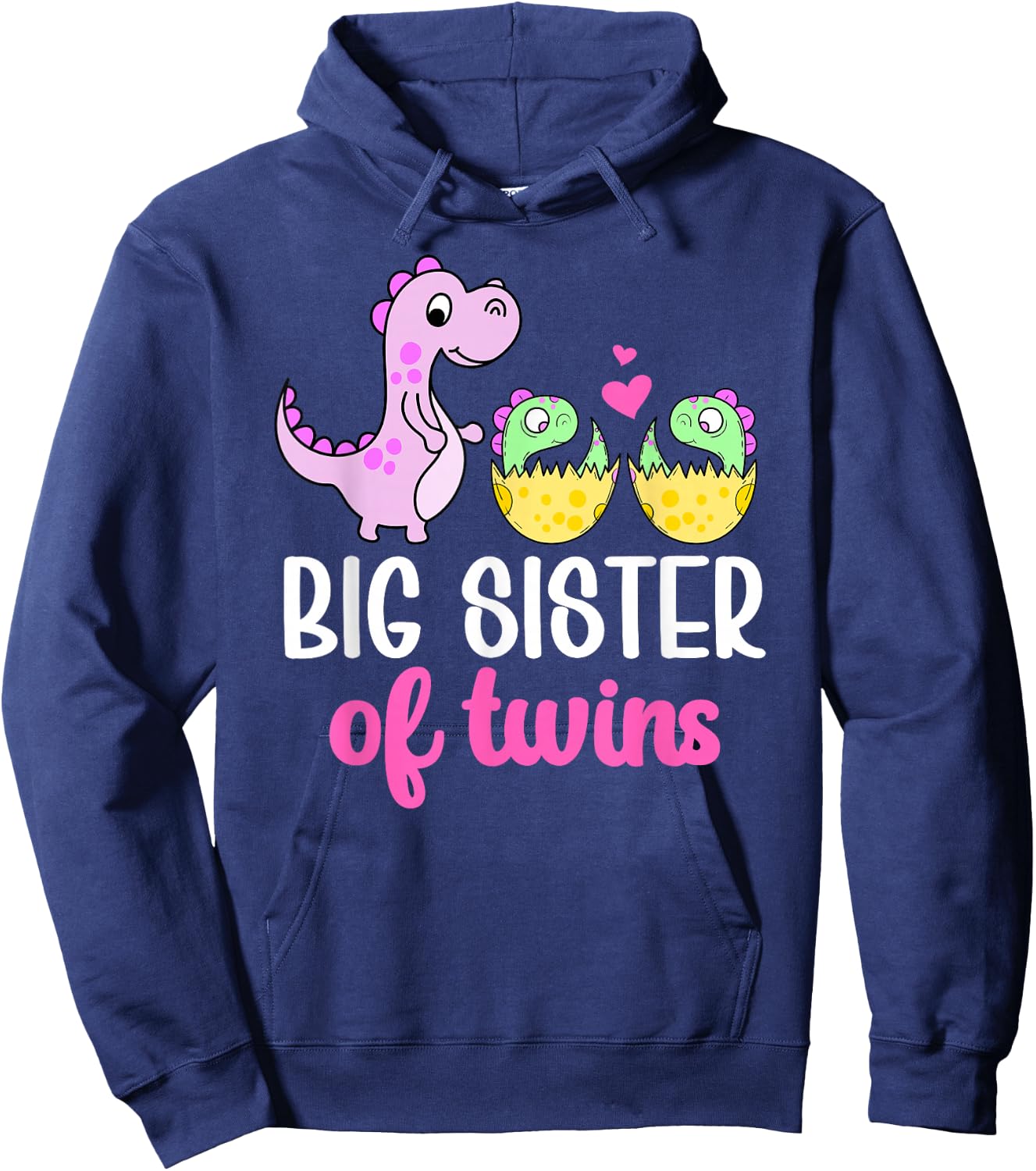 Big Sister Of Twins Big Sister Big Twin Sister Hoodie - Hoodie | Navy