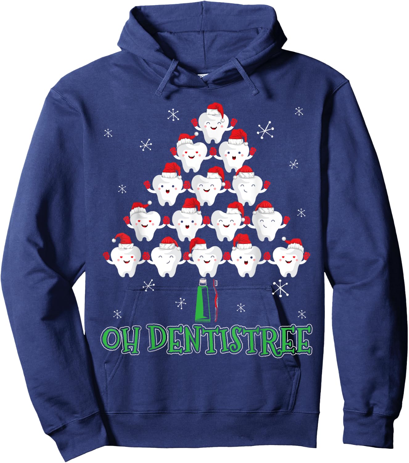 Oh Dentistree Christmas Funny Dentist Christmas Hoodie - Hoodie | Navy