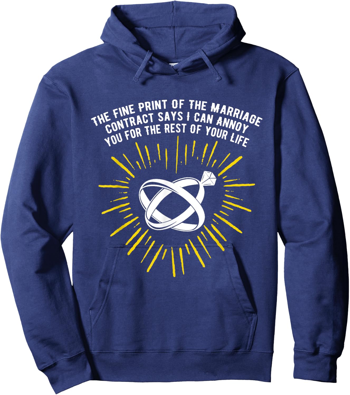 Print of the Marriage Contract Wedding Funny Hoodie - Hoodie | Navy