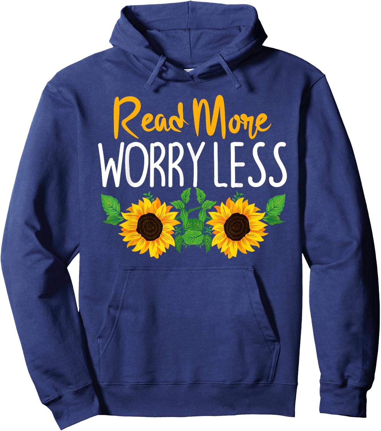 Read More Worry Less Sunflower Teacher Hoodie - Hoodie | Navy