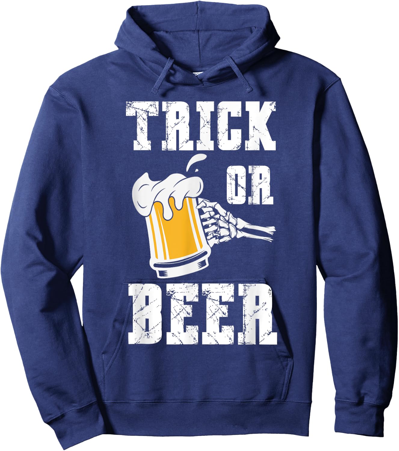 Trick or Beer Funny Party Halloween Hoodie - Hoodie | Navy