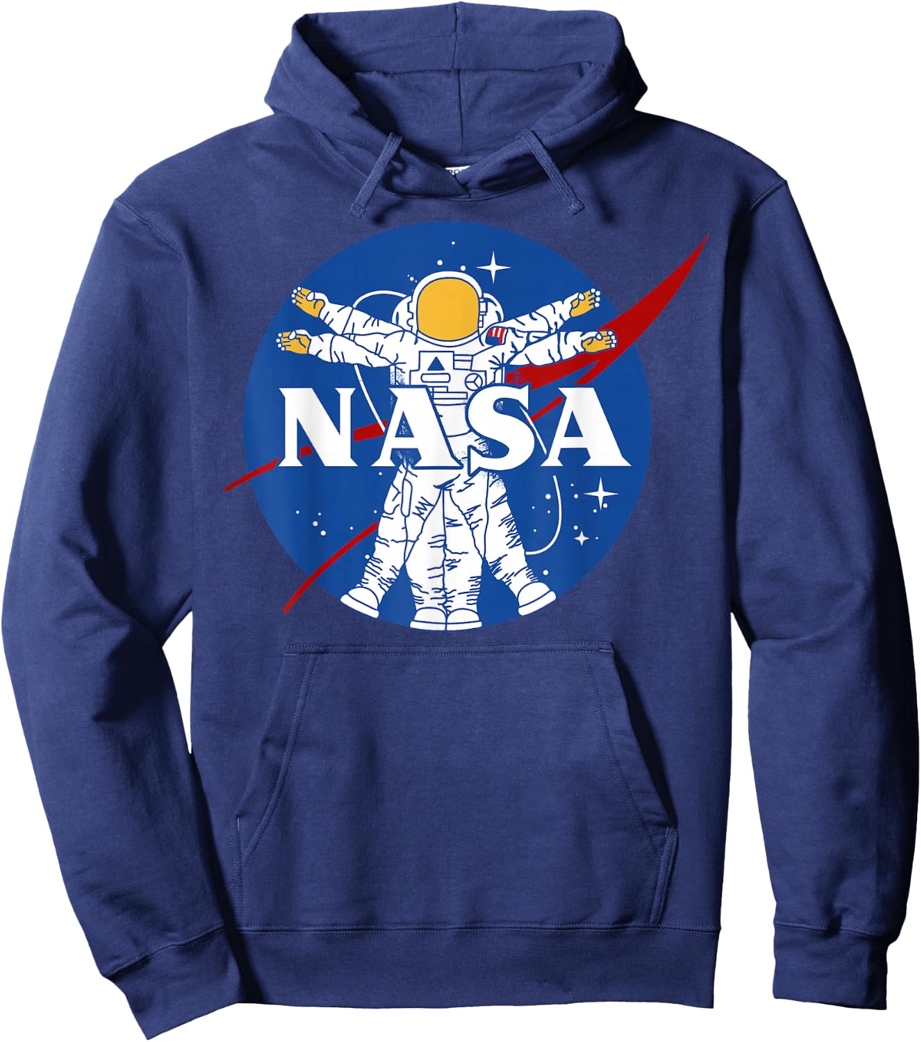 NASA Astronaut Vitruvian Man Style Logo Hoodie - Hoodie | Navy