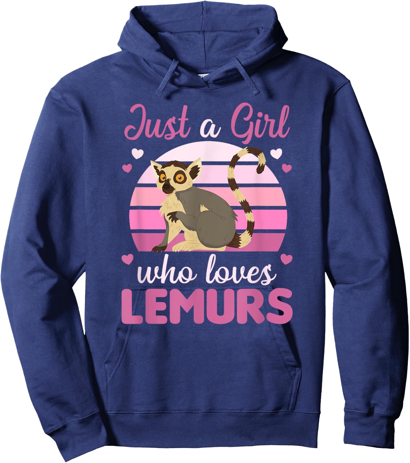 Just A Girl Who Loves Lemurs- Cute Lemur Hoodie - Hoodie | Navy