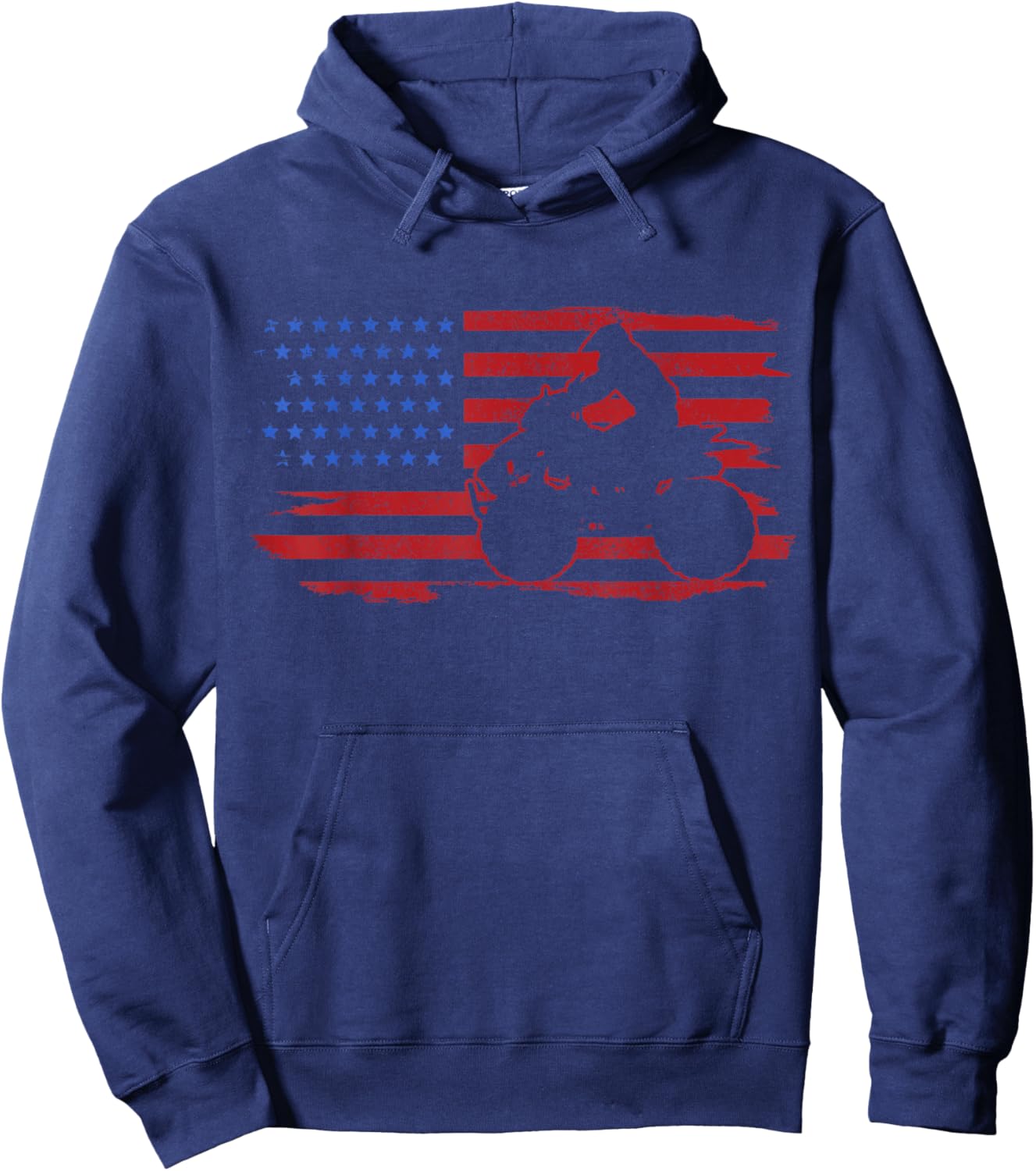 ATV Quad American Flag USA Hoodie - Hoodie | Navy