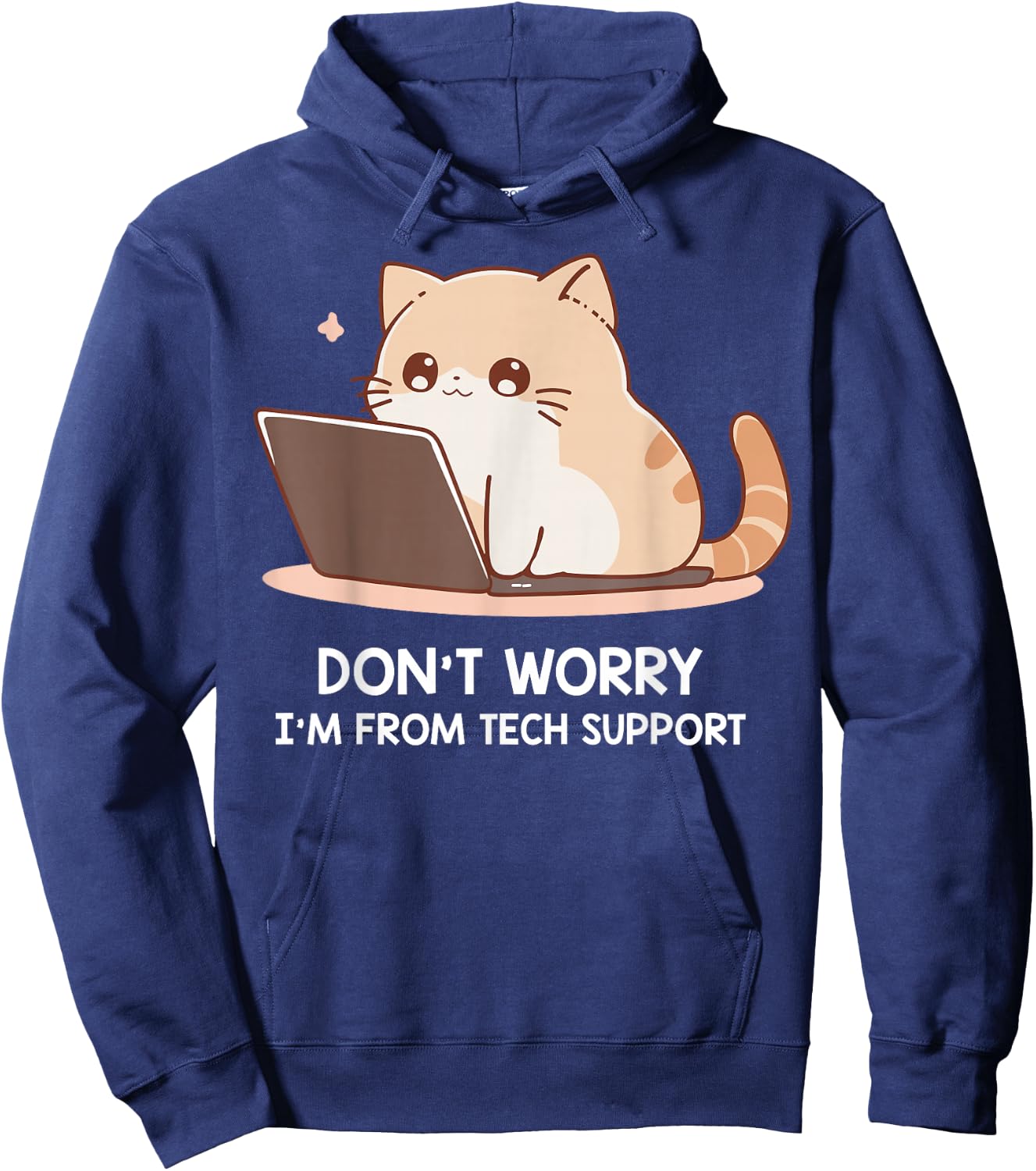 Cat Don't Worry I'm From Tech Support Hoodie - Hoodie | Navy