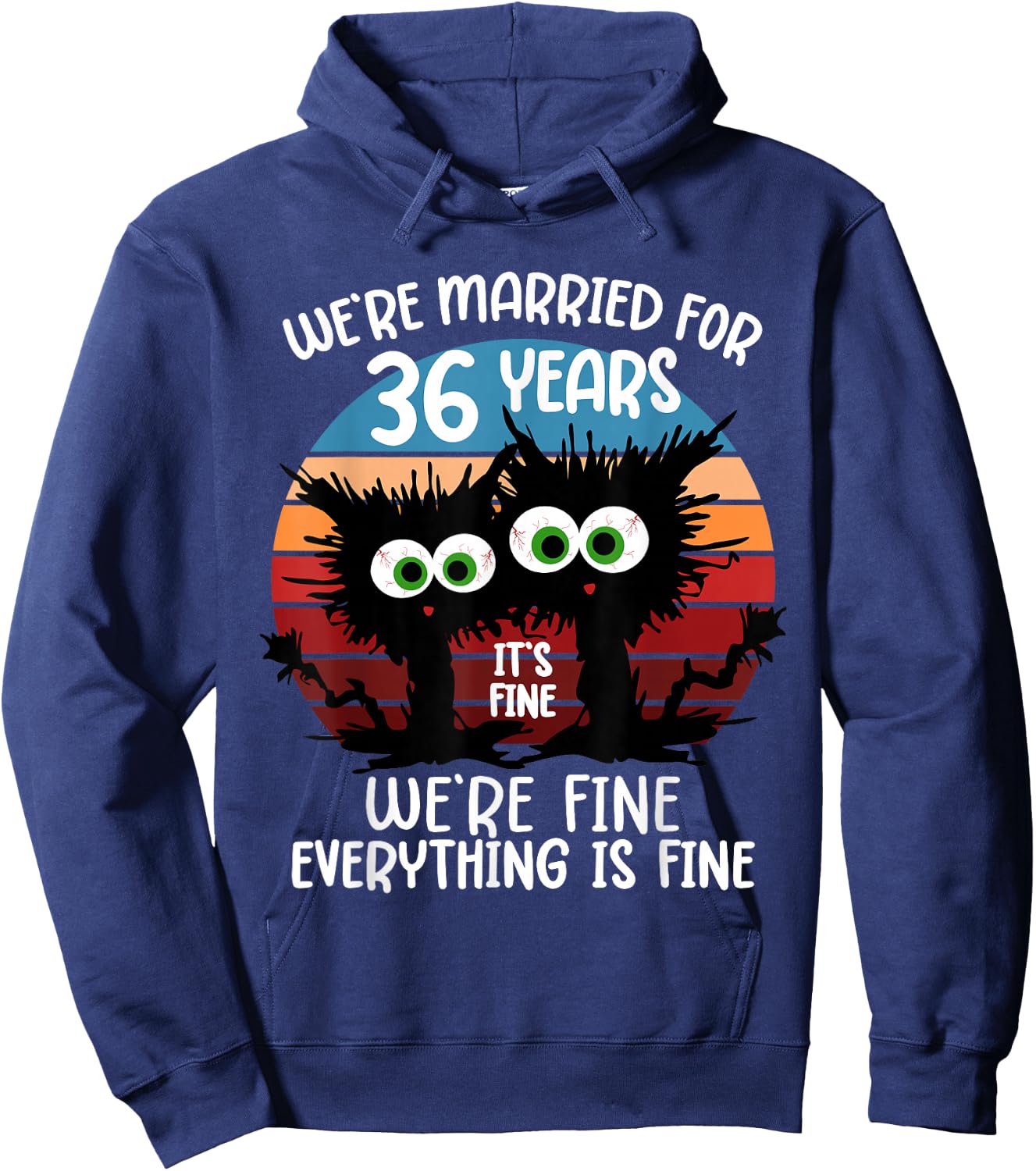 We're Married for 36 Years Hoodie - Hoodie | Navy