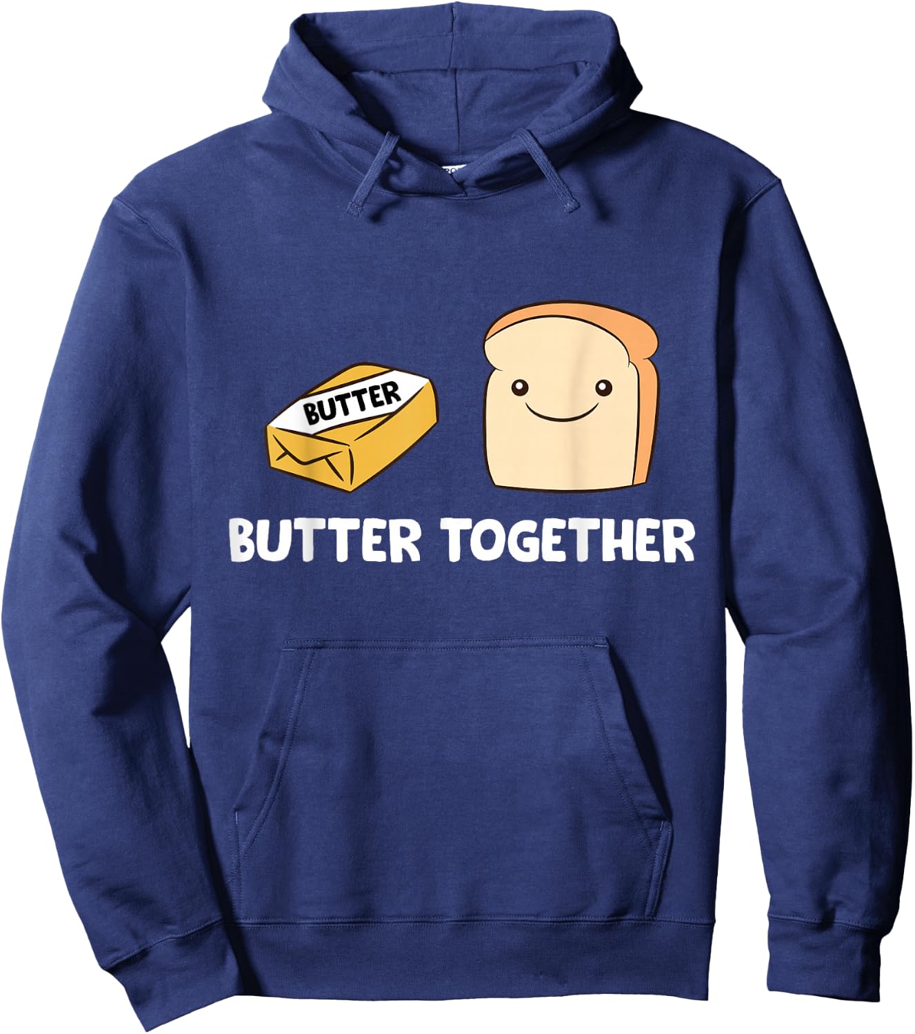Butter Together Breakfast Butter Toast Hoodie - Hoodie | Navy