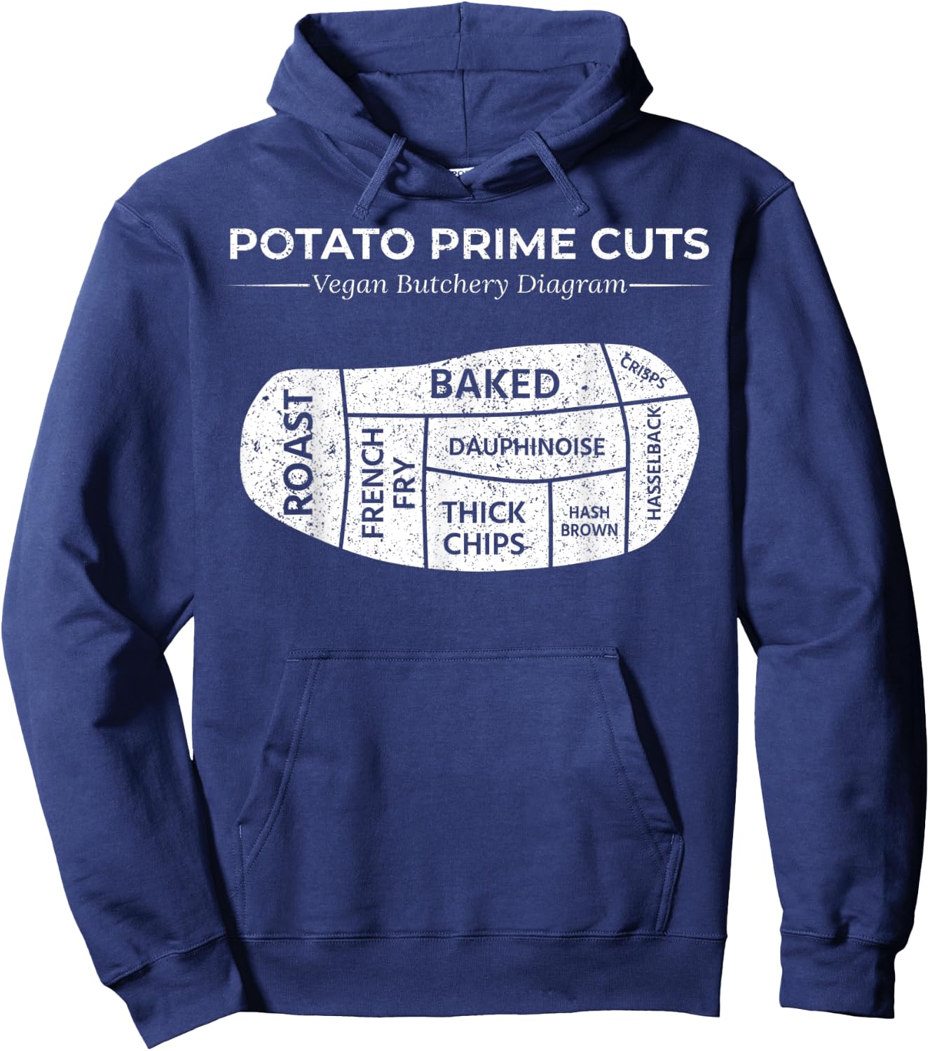 Potato Prime Cuts Funny Vegan Gift Hoodie - Hoodie | Navy