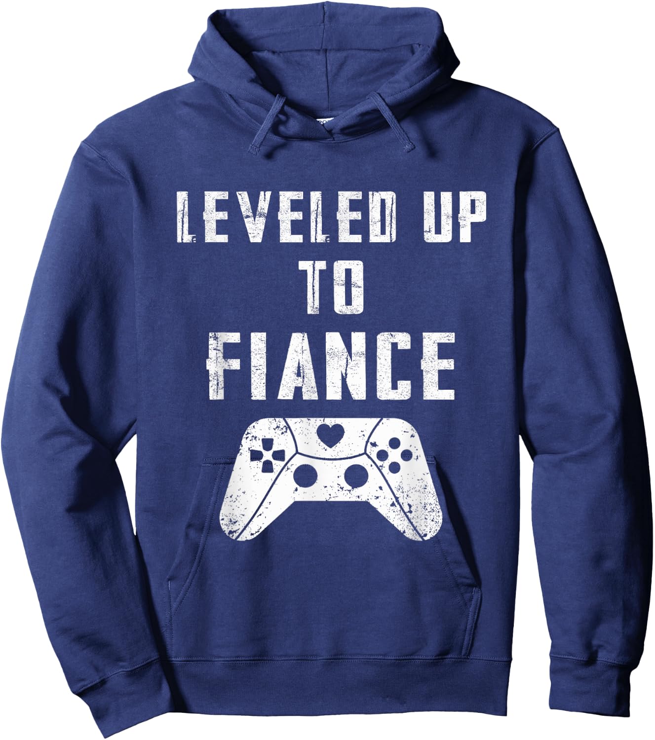 Leveled Up To Fiance Fiance Hoodie - Hoodie | Navy