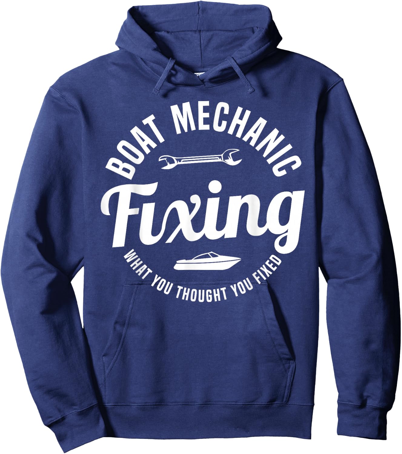 Boat Mechanic Fixing Motor Boats Hoodie - Hoodie | Navy