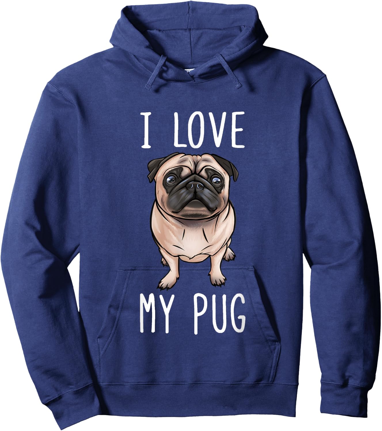 Pug Dad Pug Mom I Love My Pug Hoodie - Hoodie | Navy