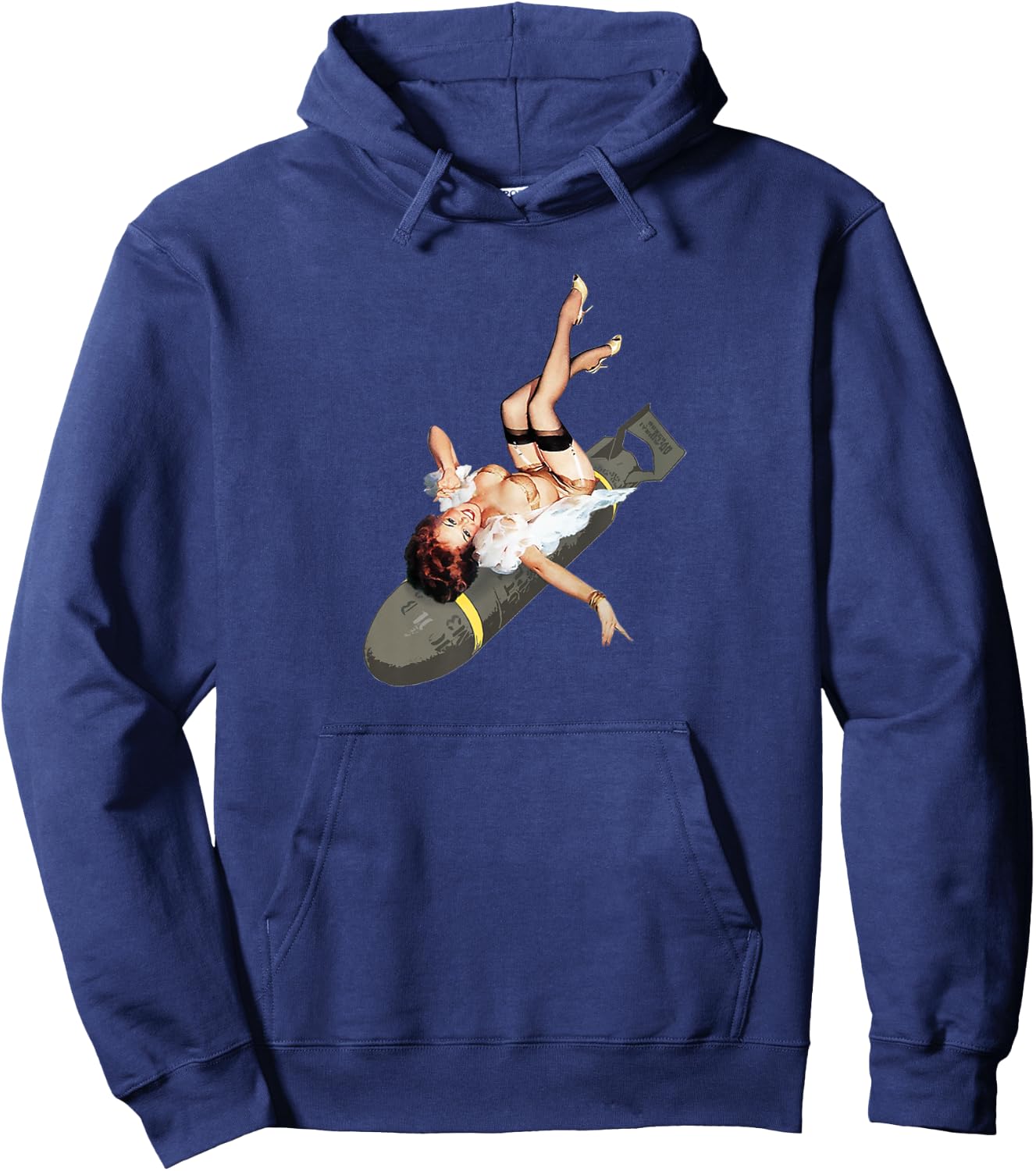 Pinup Girl Bombs Away WW2 Vintage Poster Hoodie - Hoodie | Navy