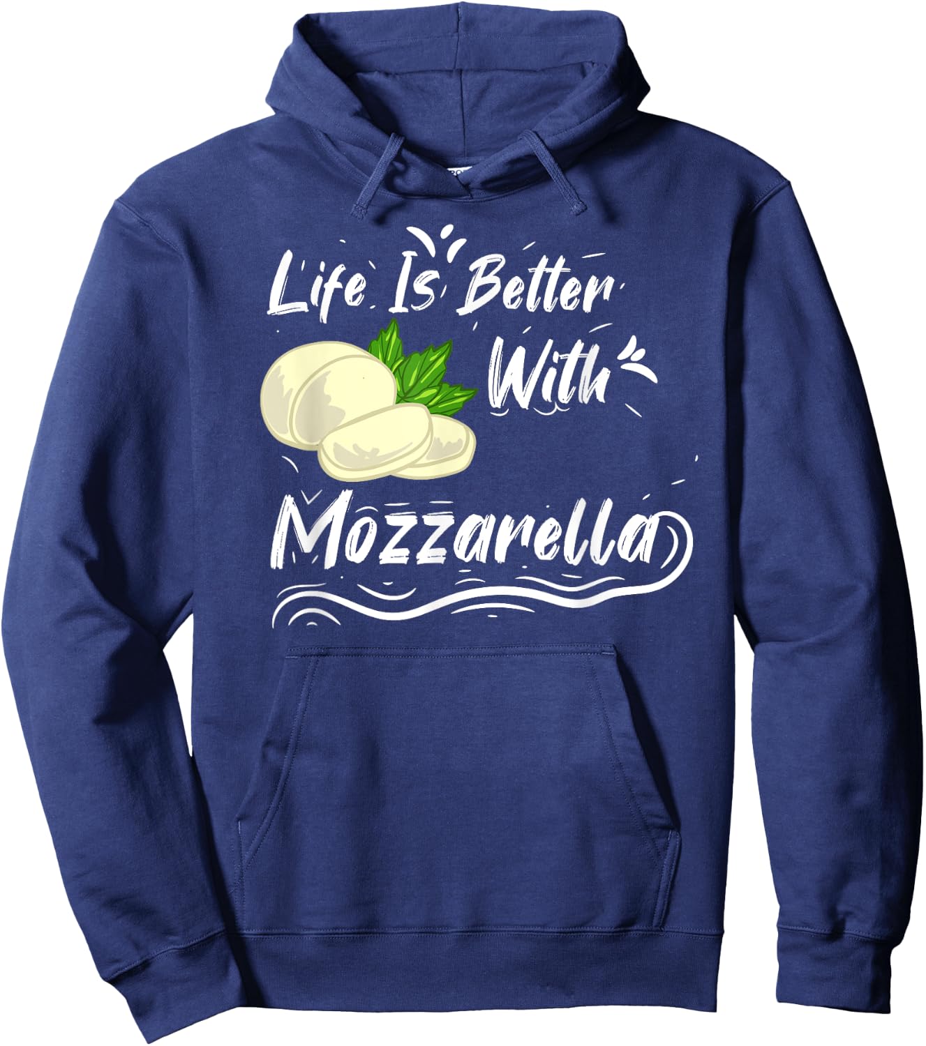 Mozzarella Cheese Recipes Buffalo Italian Fresh Hoodie - Hoodie | Navy
