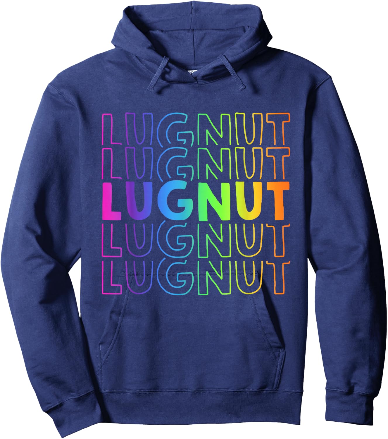 Lug Nut BRIGHT Neon Colors Hoodie - Hoodie | Navy