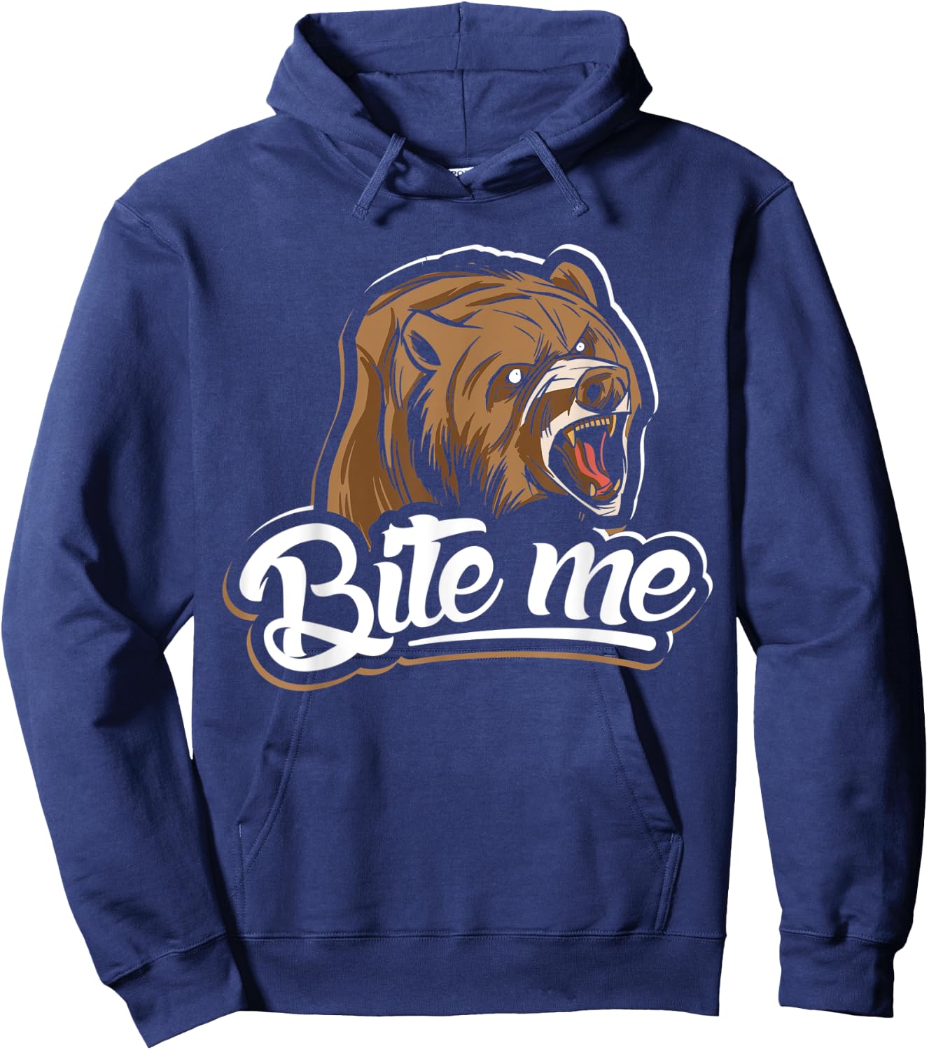 Bite me design bear lover and bear Hoodie - Hoodie | Navy