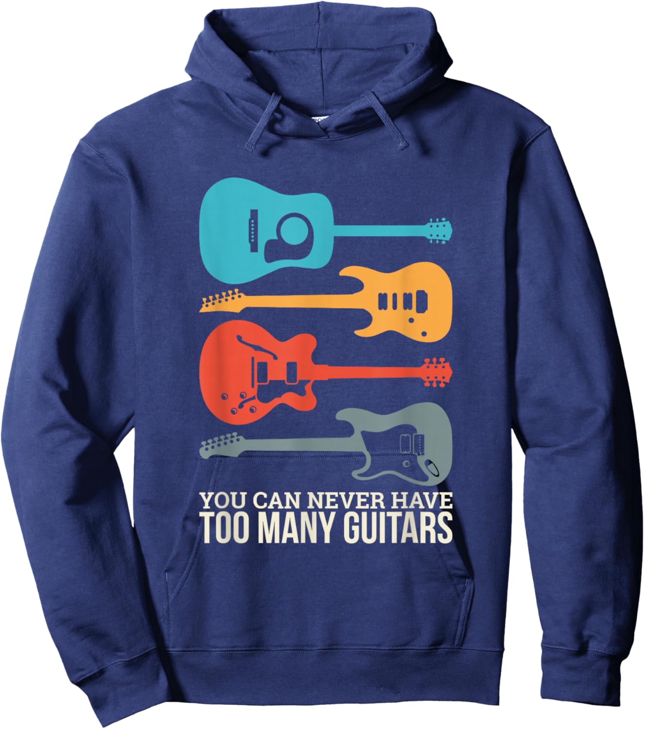 You Can Never Have Too Many Guitars Small Hoodie - Hoodie | Navy