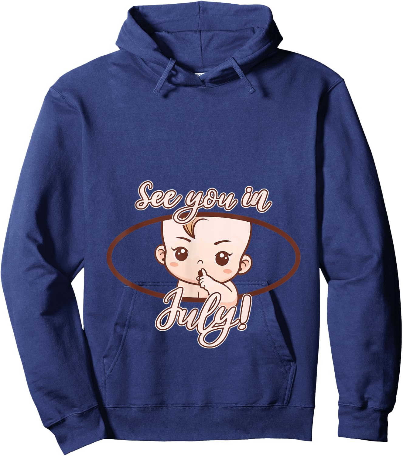 Pregnancy Mom Mother See you in July Hoodie - Hoodie | Navy