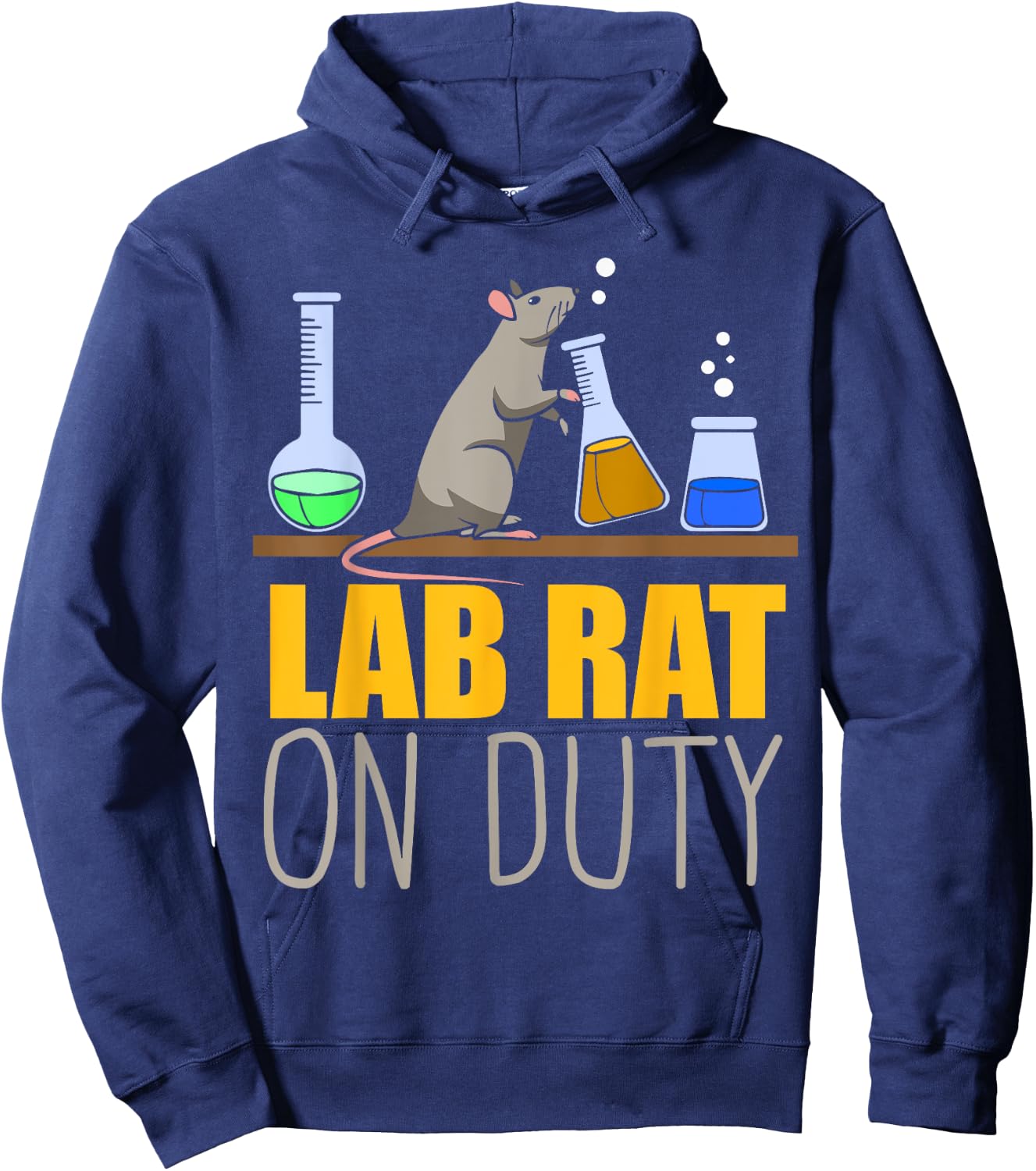 Lab Rat on Duty - Chemistry Mouse Lab Rat Hoodie - Hoodie | Navy
