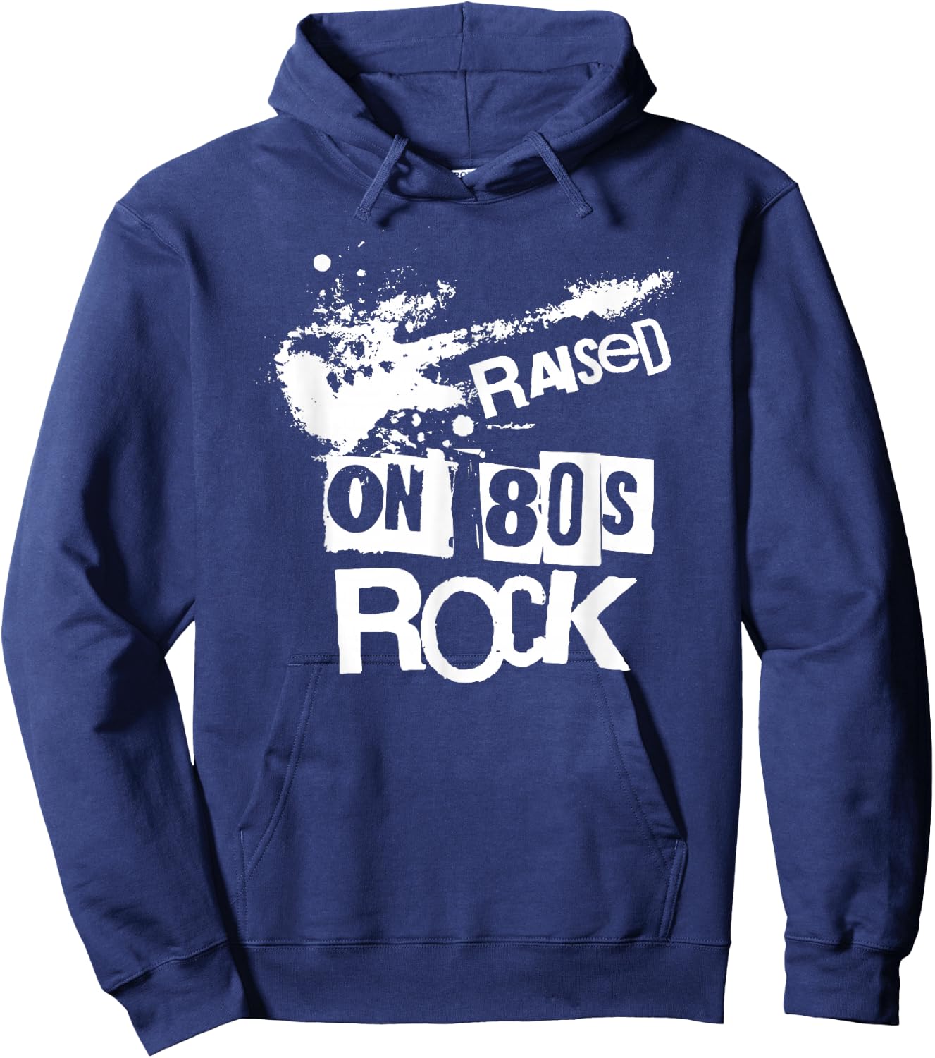 Raised on 80s Rock Music Fan Vintage Throwback Hoodie - Hoodie | Navy