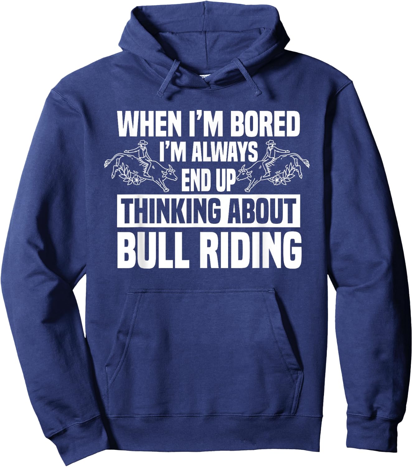 Bull Riding Traditional Rodeo Sport Hoodie - Hoodie | Navy