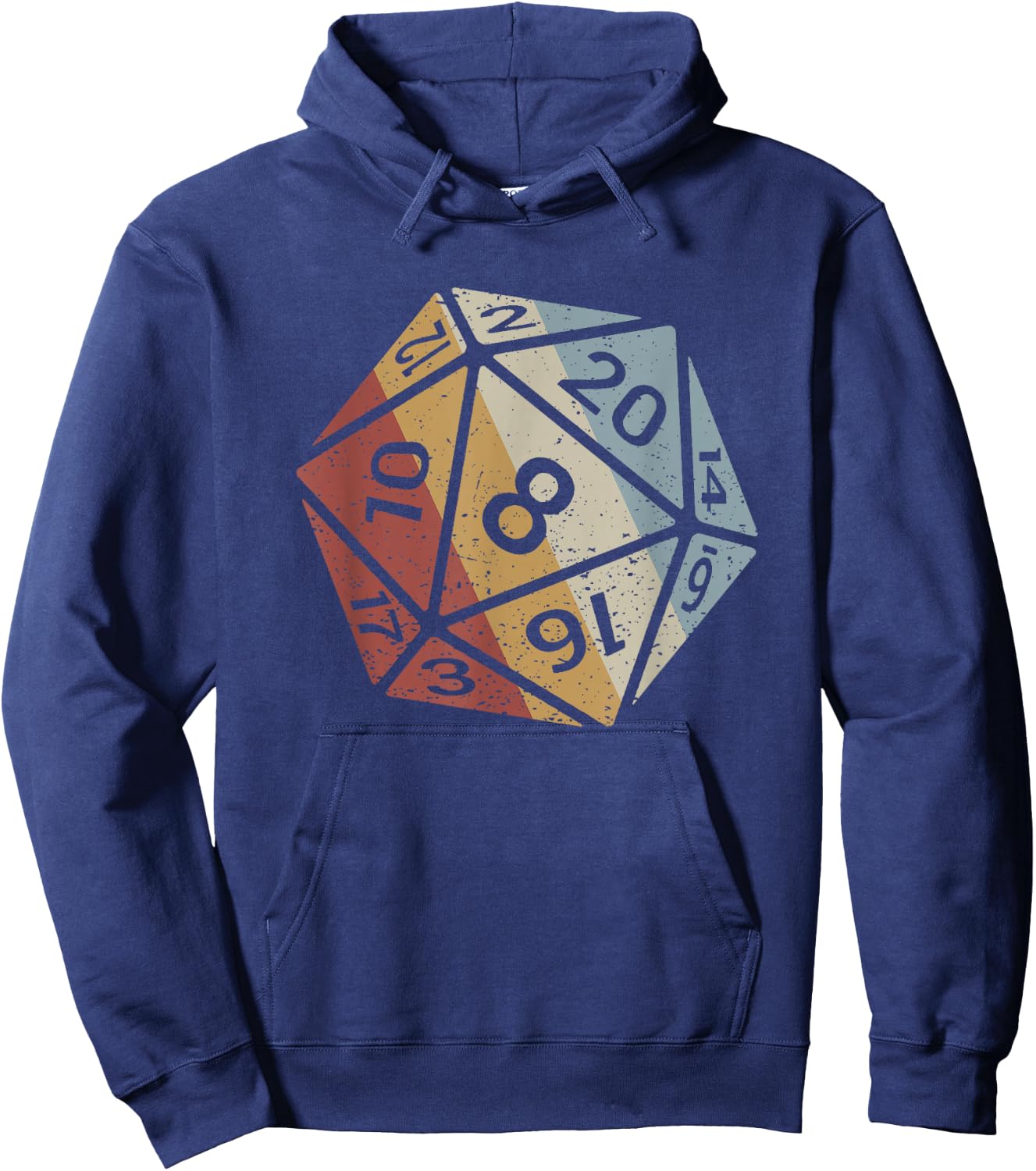 20 Sided Die Retro Style Vintage Hoodie - Hoodie | Navy