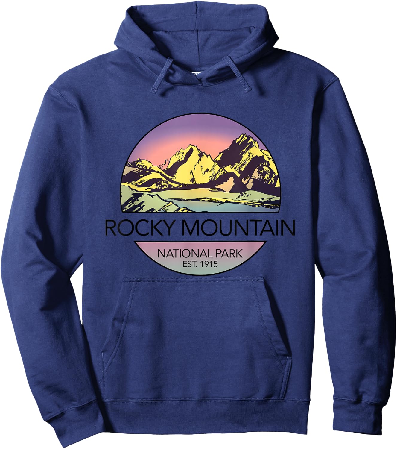 Vintage Rocky Mountain National Park Retro Hoodie - Hoodie | Navy