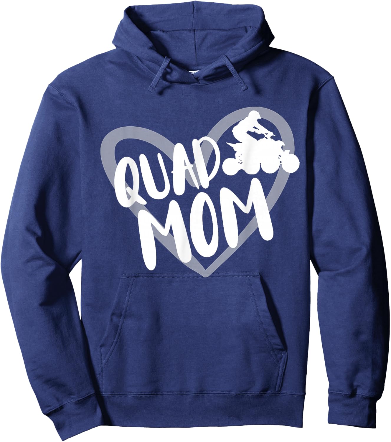 Quad Mom Bike ATV Four Wheeler Heart Hoodie - Hoodie | Navy