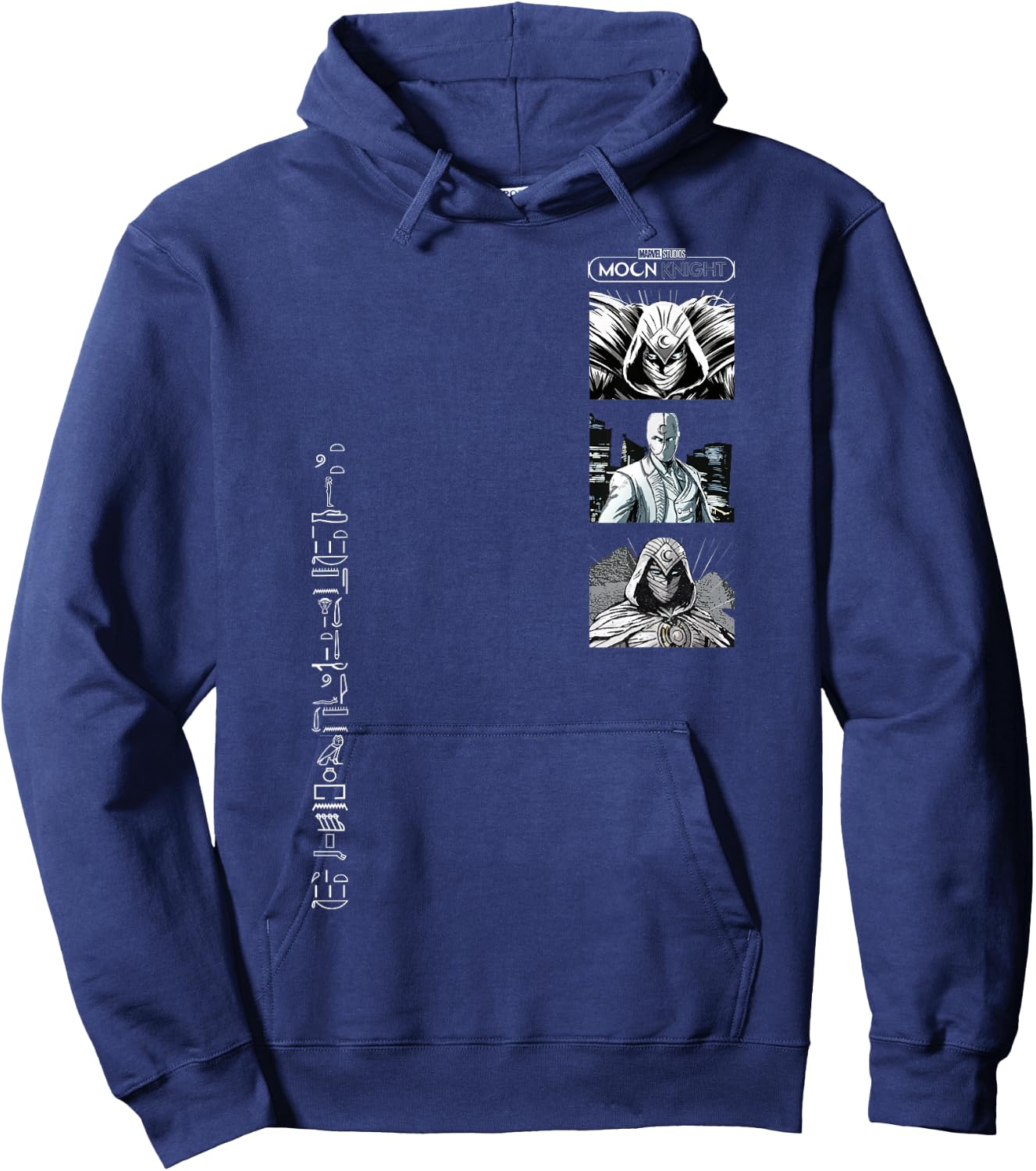 Marvel Moon Knight Comic Panels Logo Hoodie - Hoodie | Navy