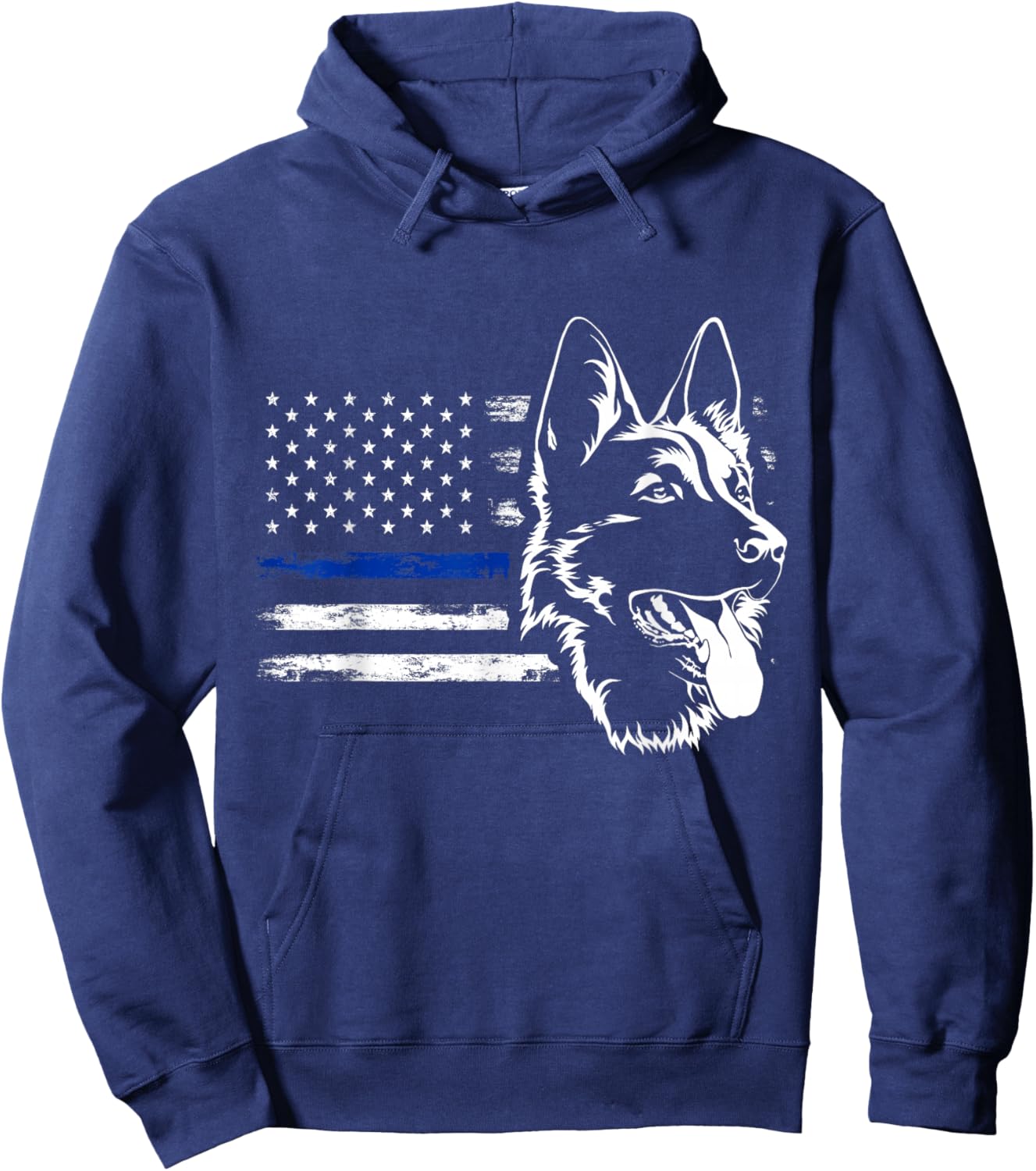 US Flag German Shepherd Police Hoodie - Hoodie | Navy