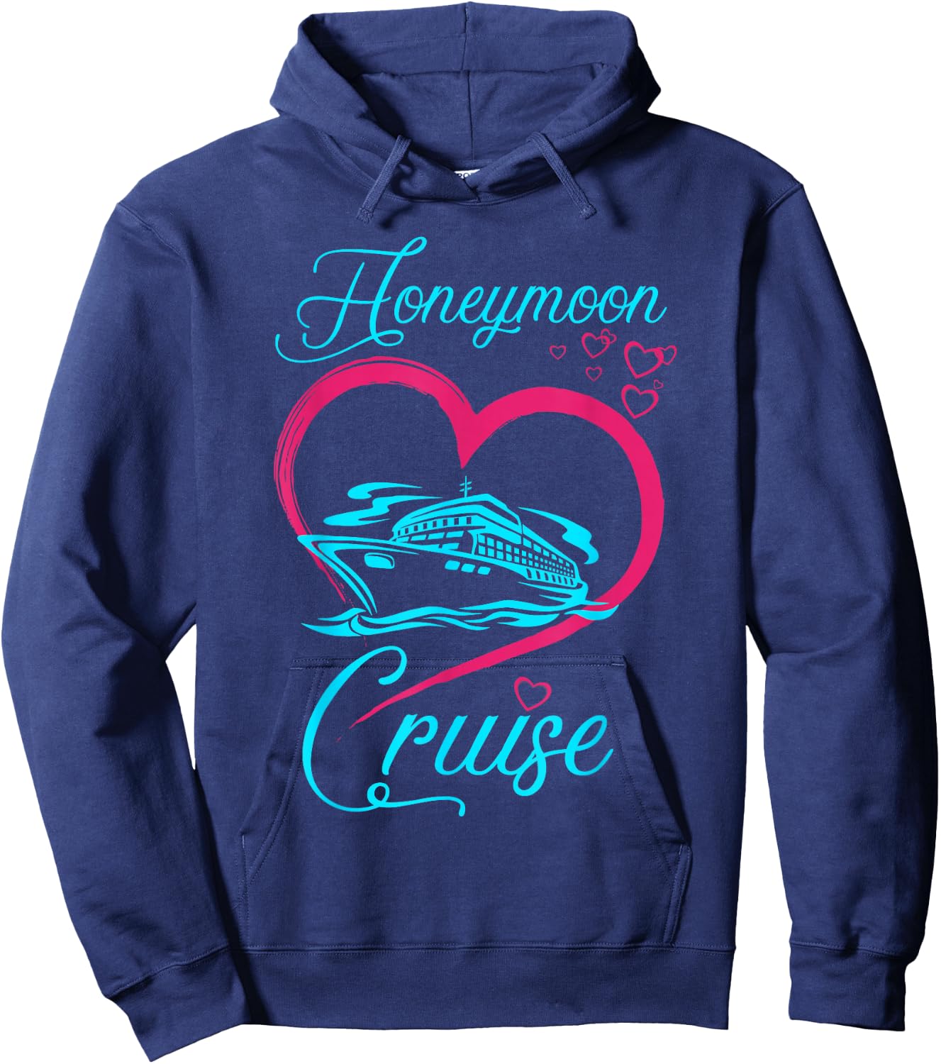 Newlywed Fun-Loving Couples Honeymoon Cruise Hoodie - Hoodie | Navy