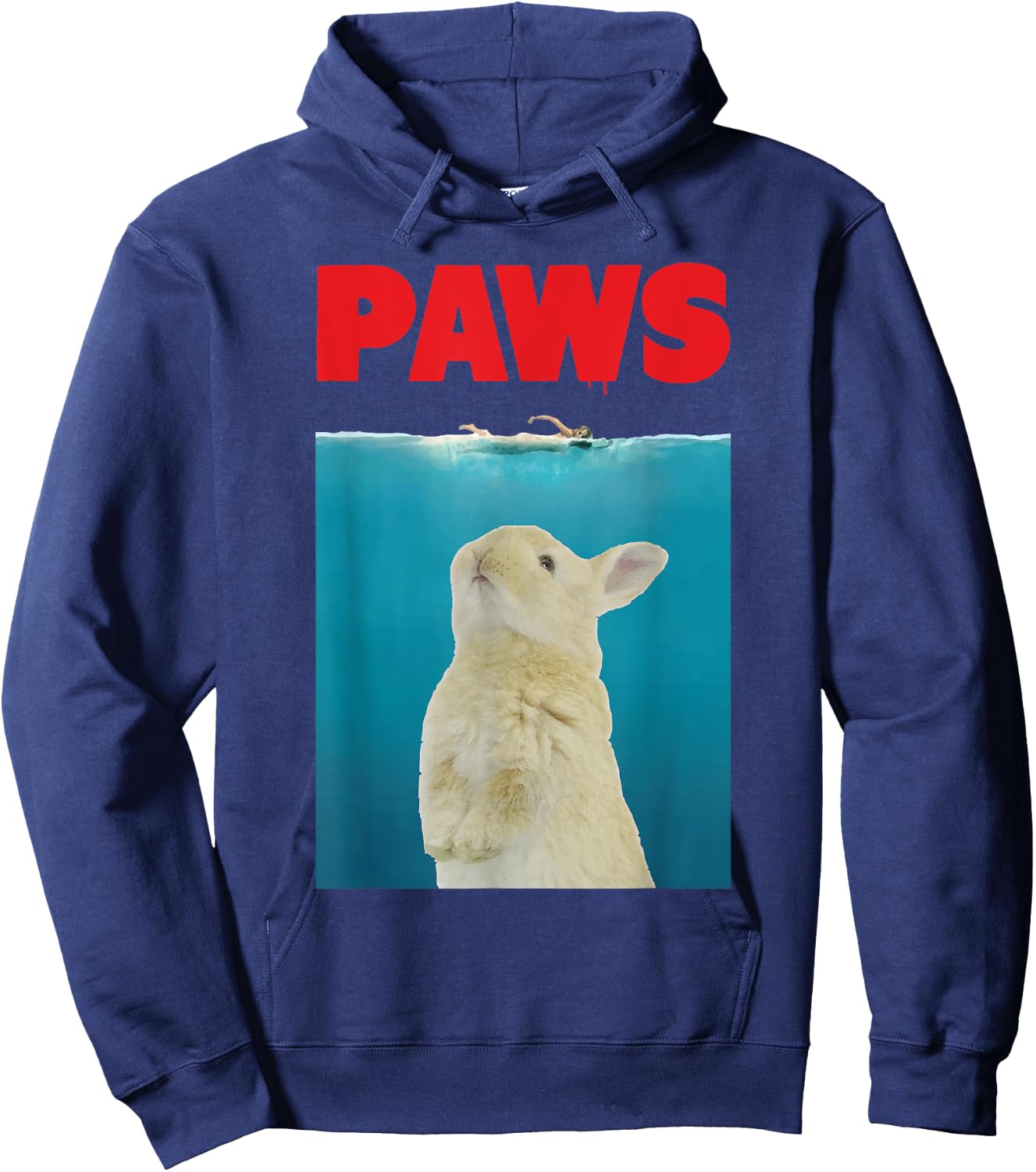 Paws Bunny Funny Parody | Rabbit Lover Gifts Hoodie - Hoodie | Navy