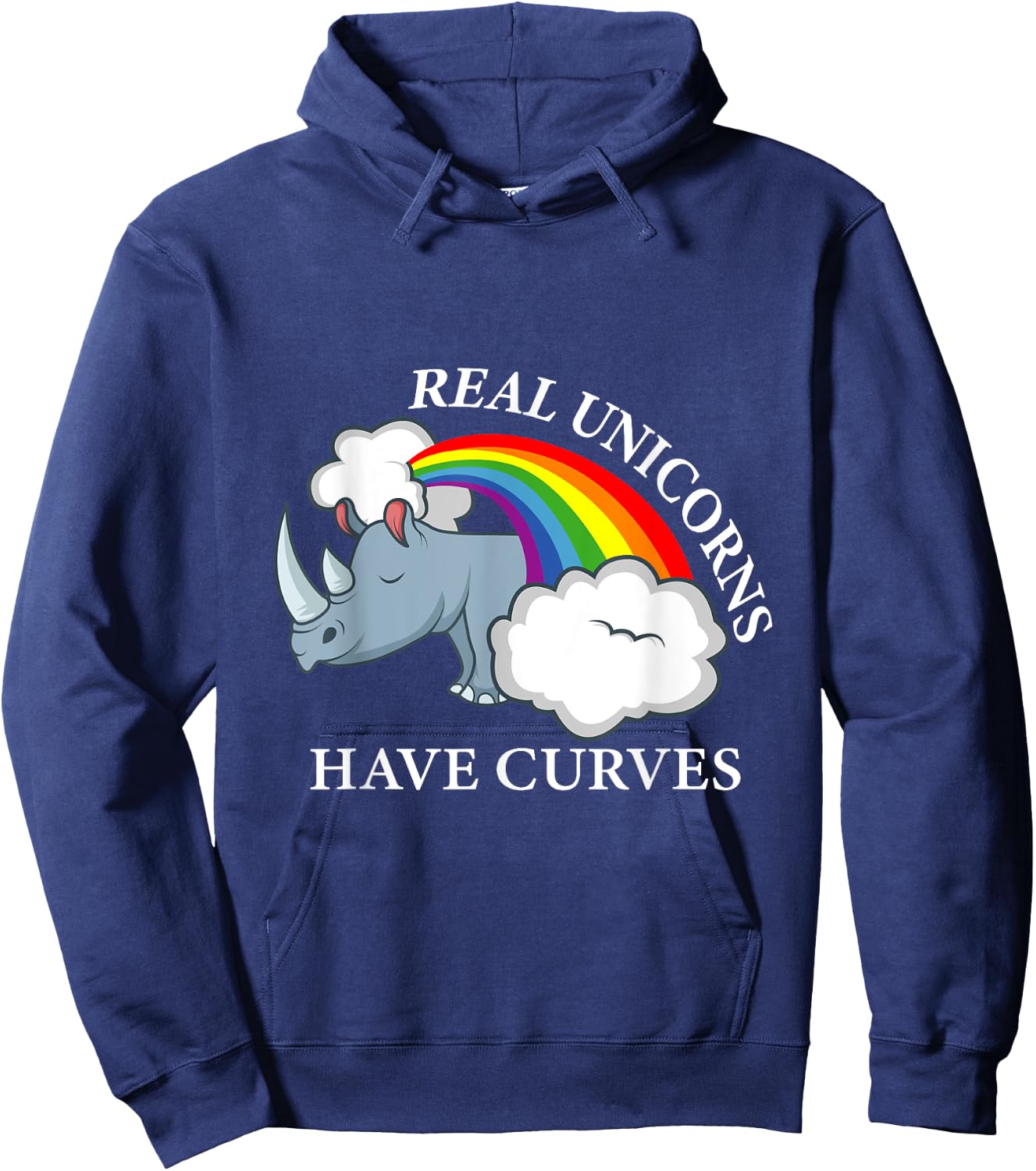 Real unicorns have curves Animal Lover Hoodie - Hoodie | Navy