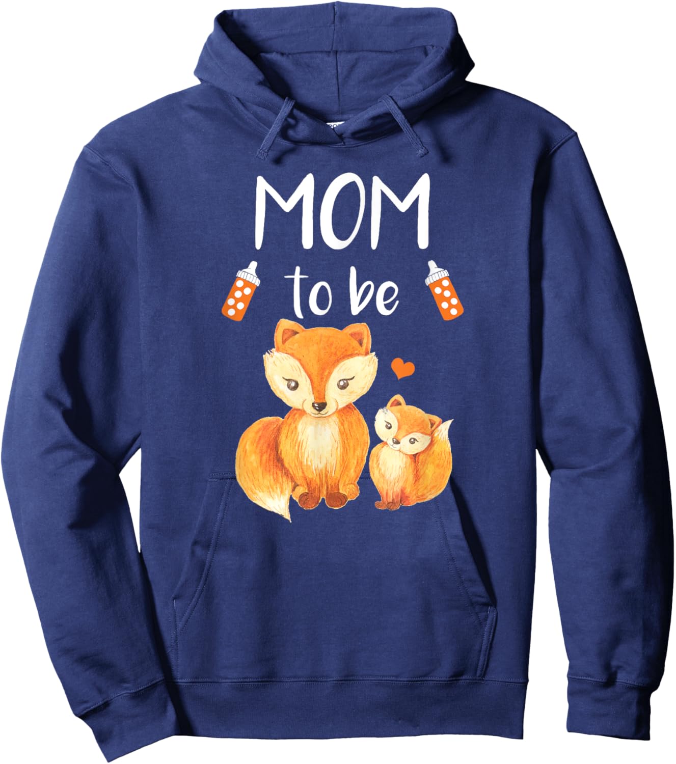 Mom To Be Fox Baby Shower Cute Forest Animal Hoodie - Hoodie | Navy
