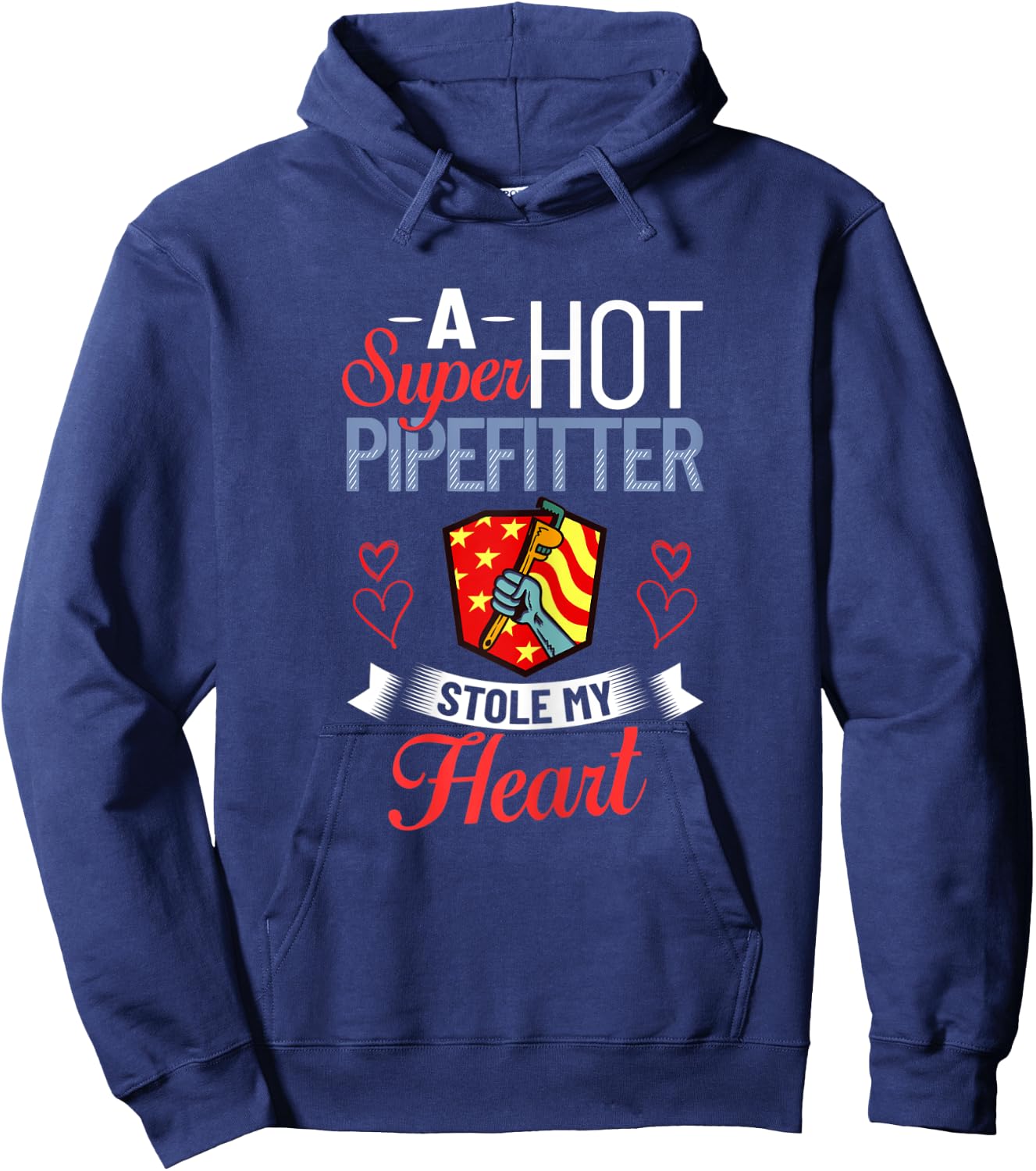 Plumber Wife Pipefitter Girlfriend Steamfitter Hoodie - Hoodie | Navy