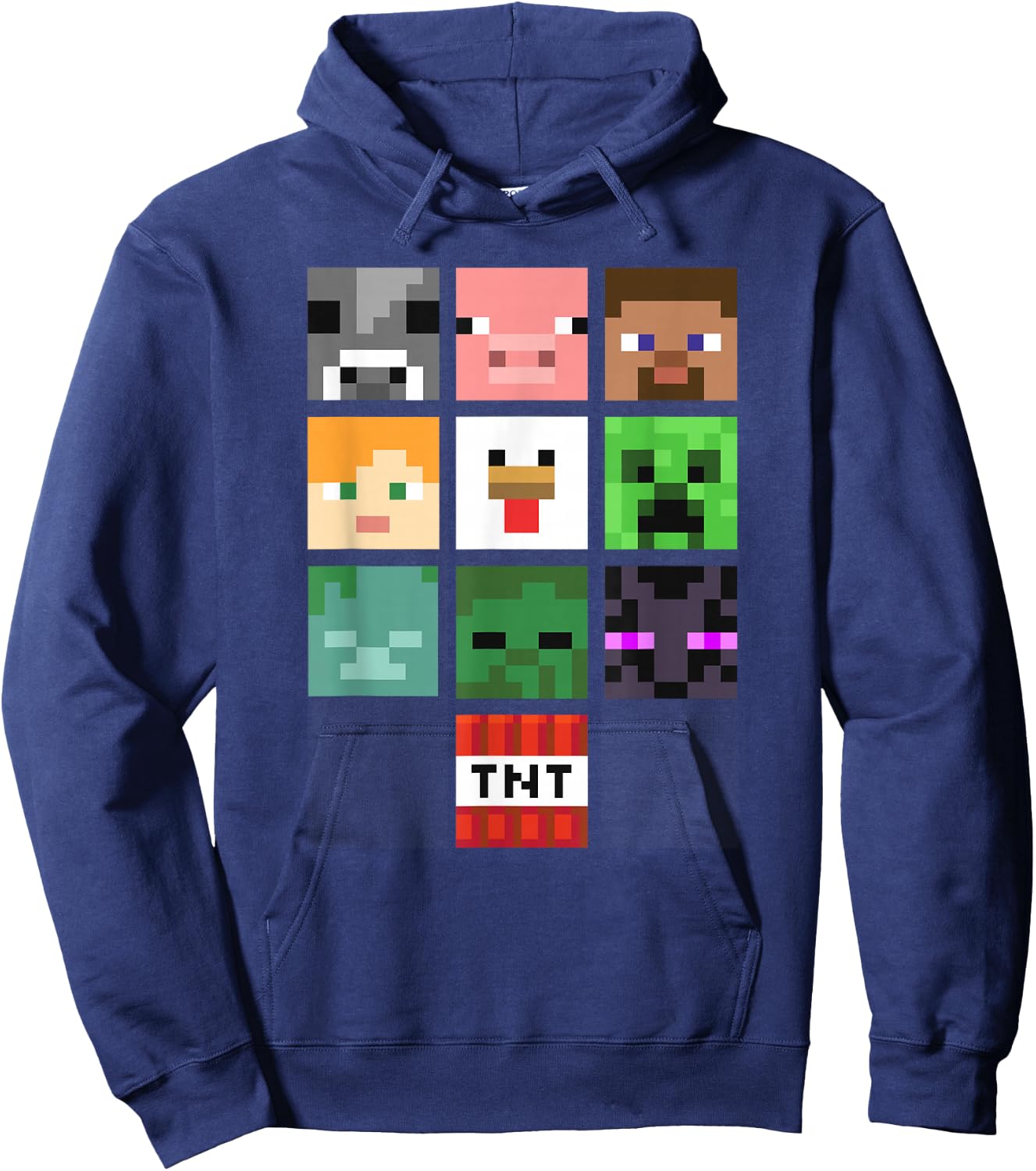 Minecraft Group Shot Faces Collage Hoodie - Hoodie | Navy