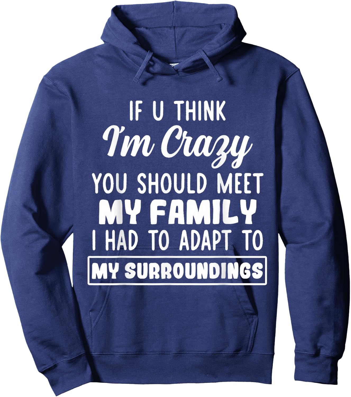 If U Think I'm Crazy You Should Meet My Family Hoodie - Hoodie | Navy
